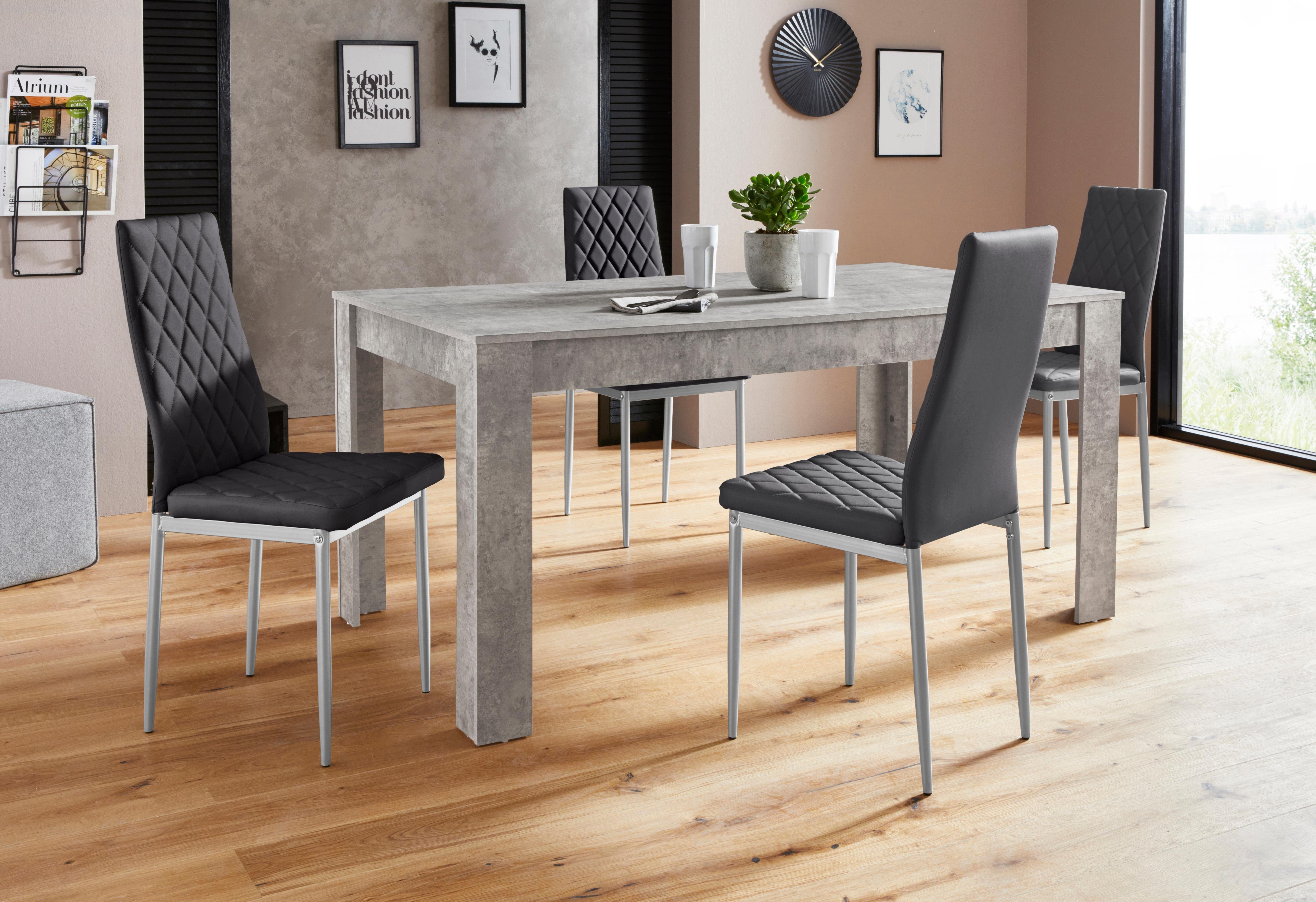 OTTO home Essgruppe Lynn160/Brooke, (Set, 5-tlg), Tisch mit 4 Stühlen