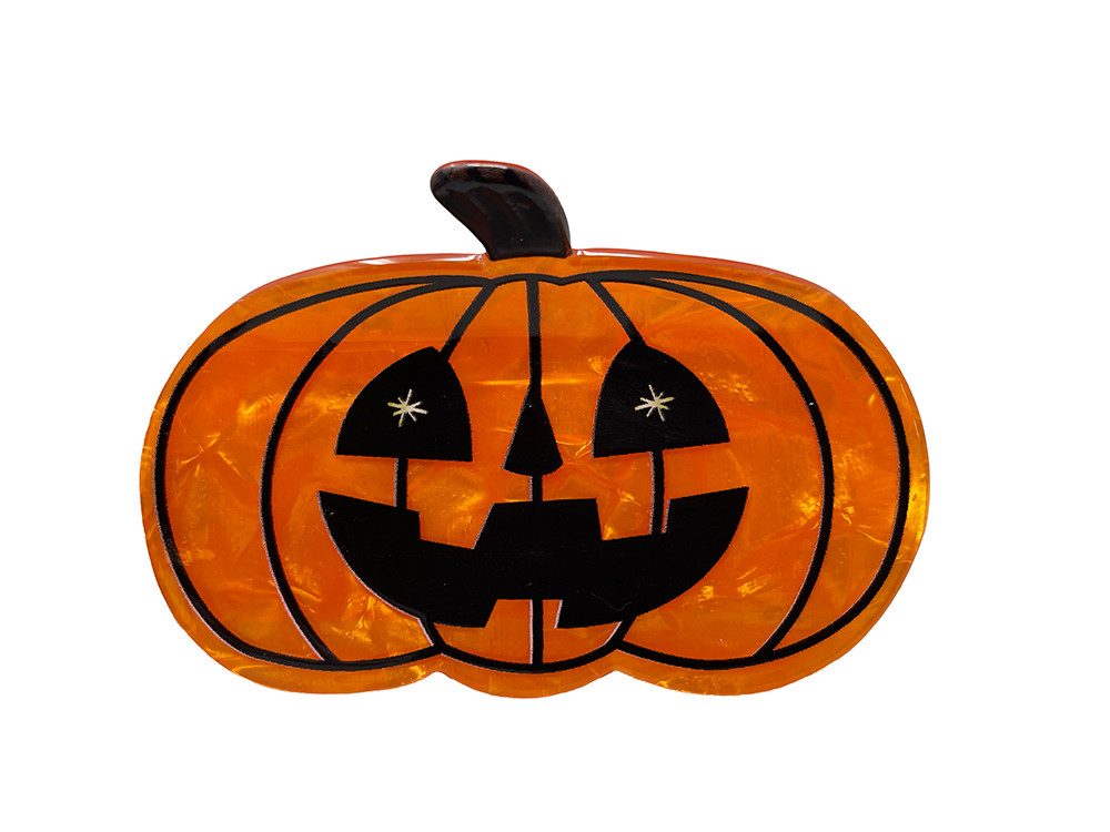 Fiestas Guirca Kostüm, Halloween Kürbis Haarclip Hexenhut Glamour Kürbis Friseur Accessoire