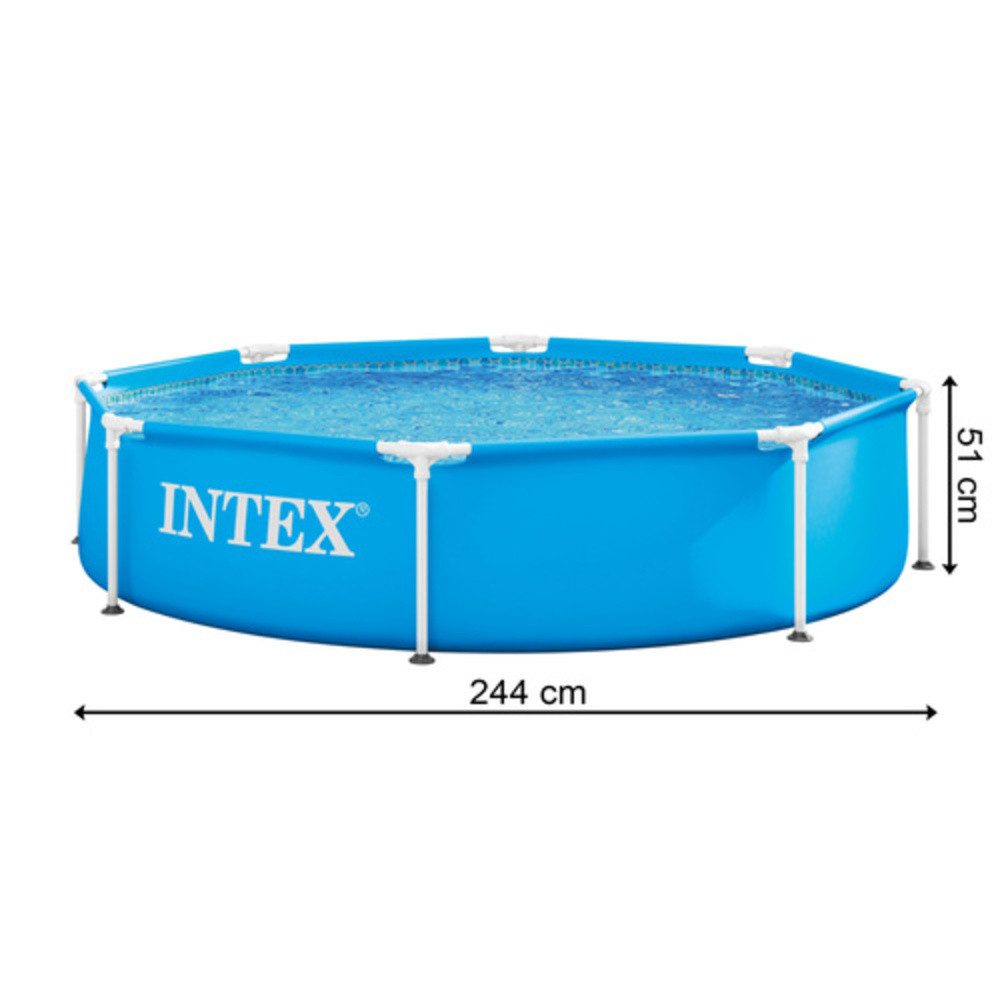 Intex Framepool Metallrahmenpool Gartenpool (Spar-Set, 1-tlg., 244 x 51 cm), Eine extra verstärkte Folie aus gewebten Polypropylenfasern