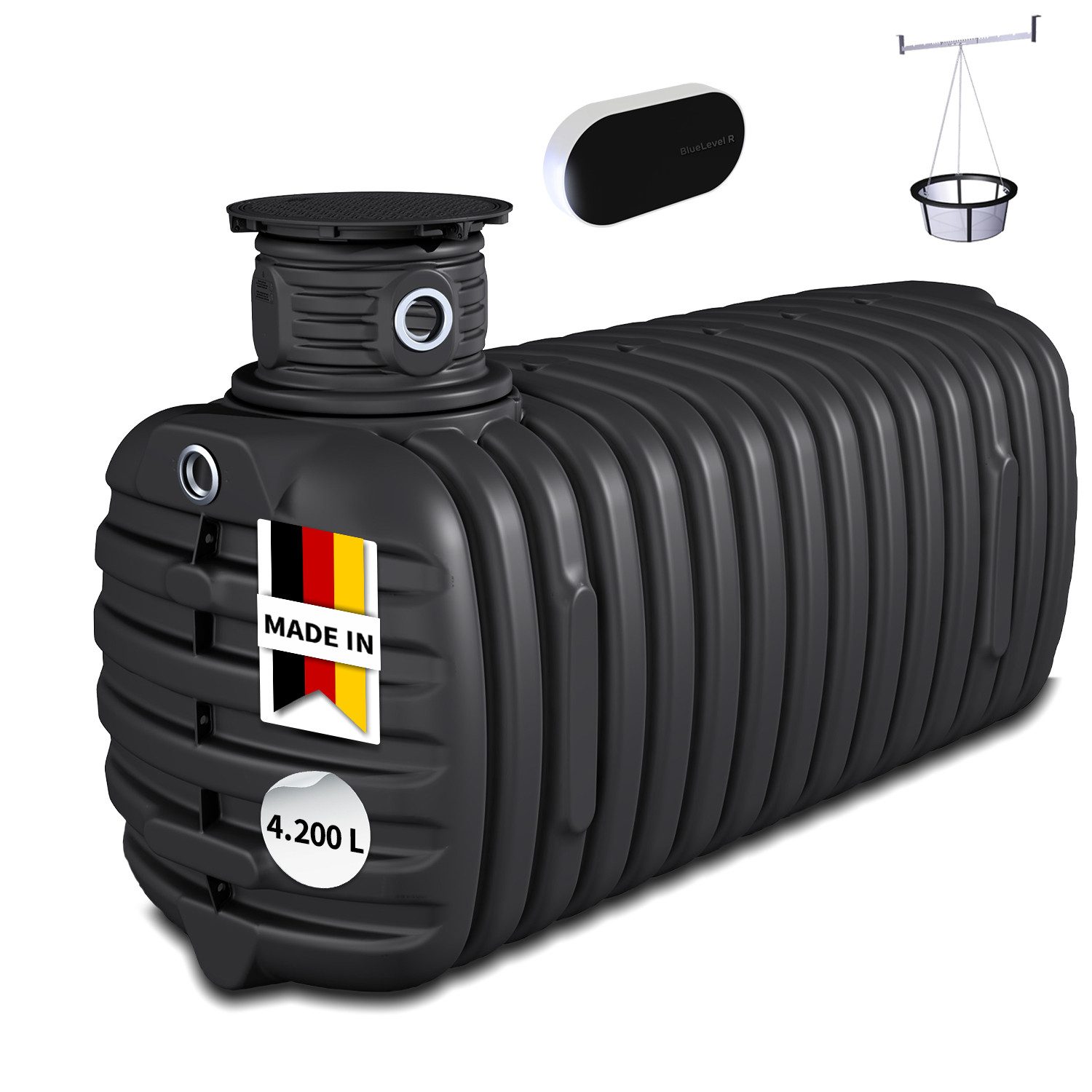 4rain Regenwassertank PRIMUS Erdtank-Set Smart 4200 Liter, 4200 l