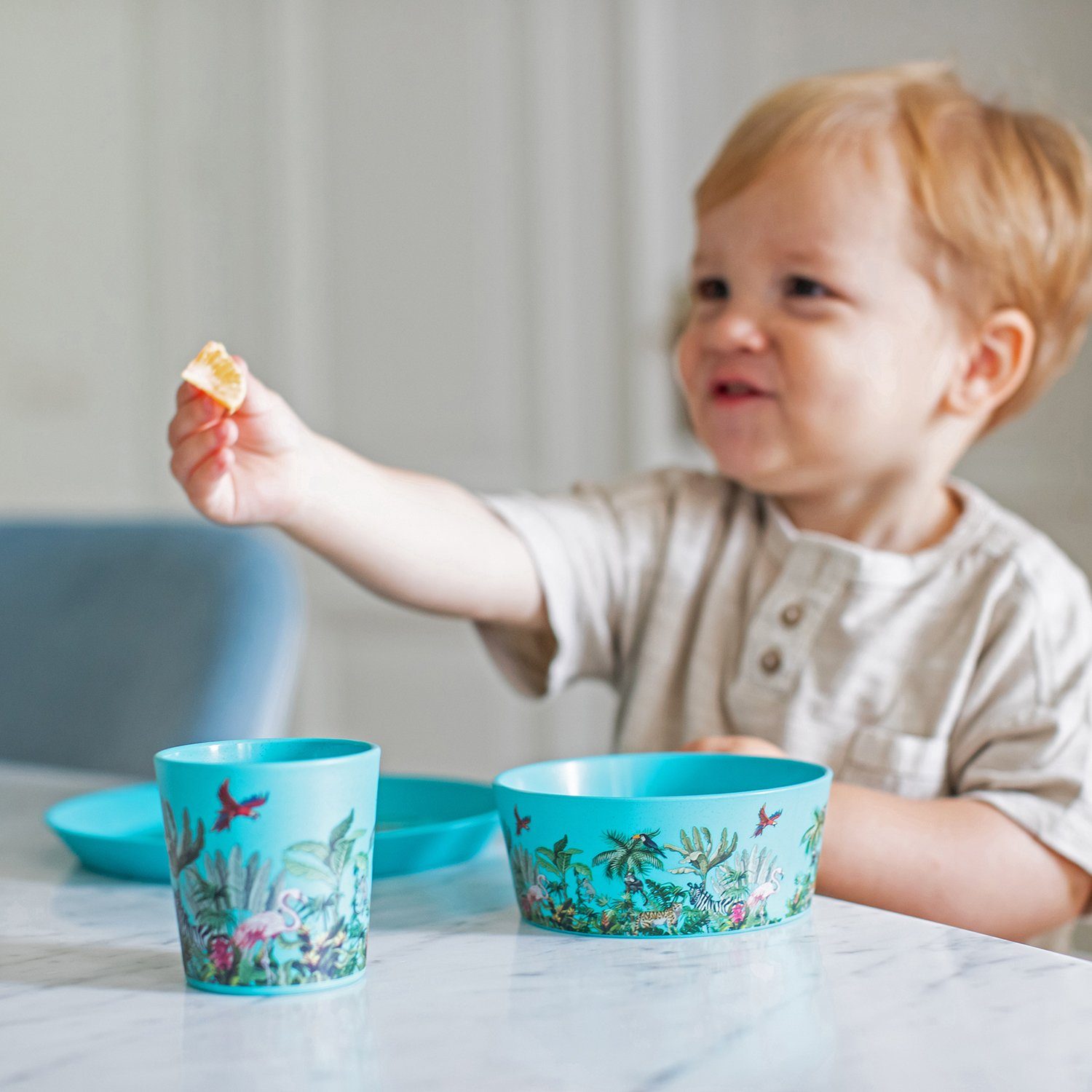 KOZIOL S neutral 190 100% Kinderbecher ml, CO² CUP 4-teilig produziert, JUNGLE, recycelbar, CONNECT Kunststoff,