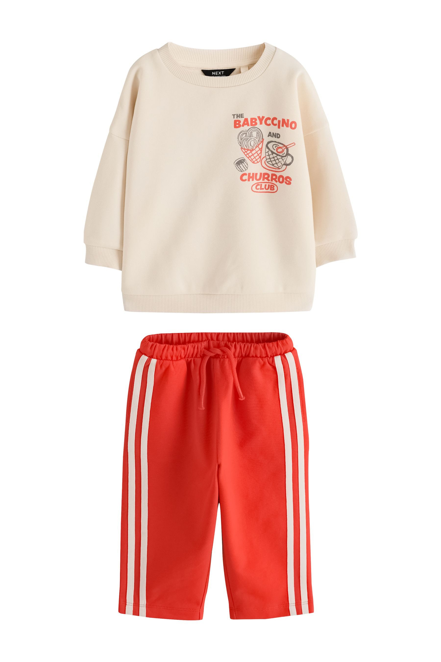 Next Sweatanzug Rundhals-Sweatshirt mit Print und Jogginghose (2-tlg)