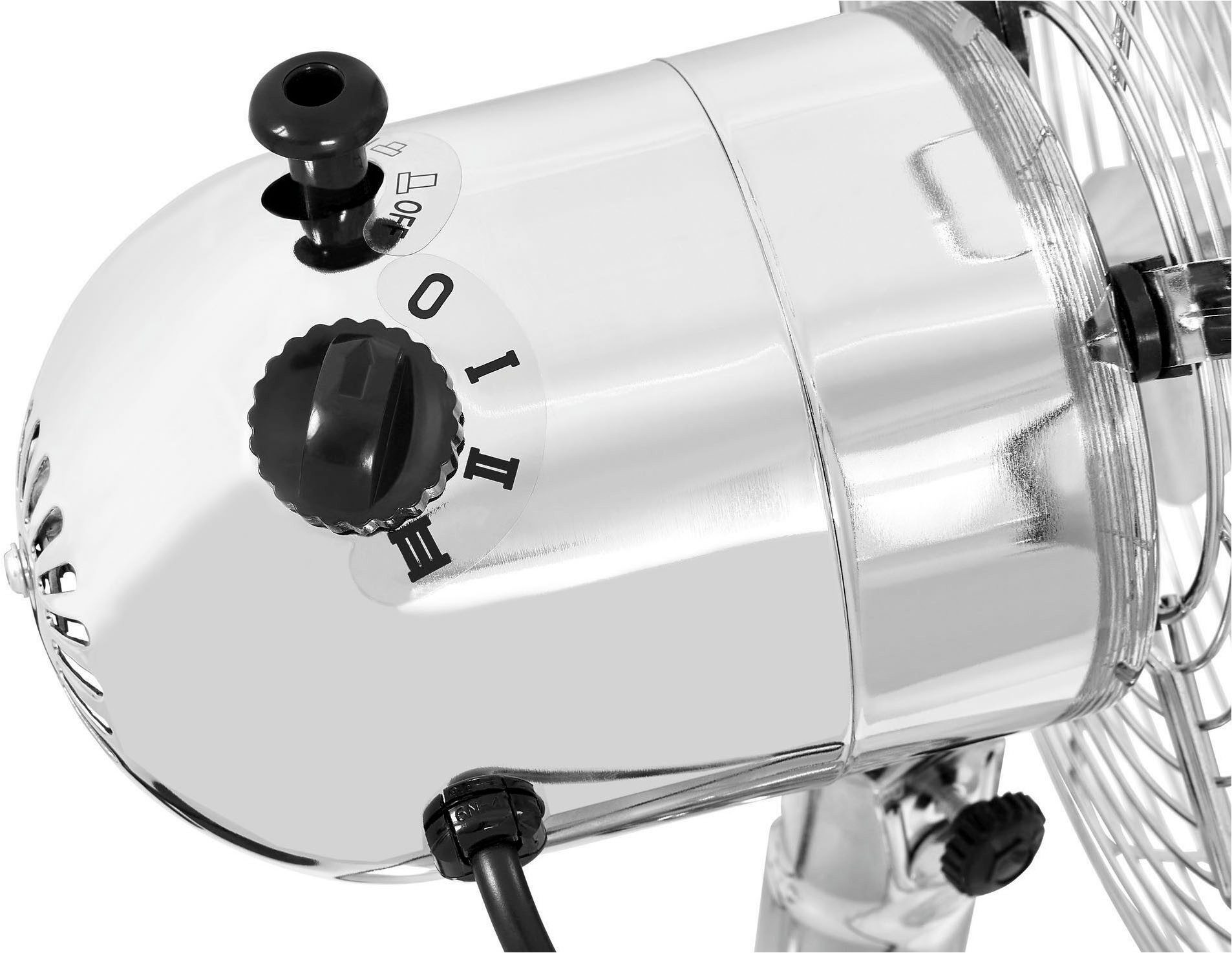 KLARBACH Tischventilator VT 36001 ch, Ø 25 cm, Vollmetall, 30 Watt Leistung, einstellbarer Winkel