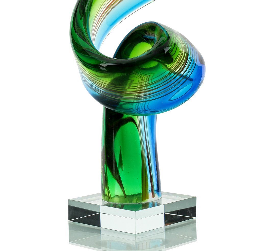 Levandeo® Skulptur, Glas-Skulptur groß Designer Figur mit Glassockel Hochwe günstig online kaufen