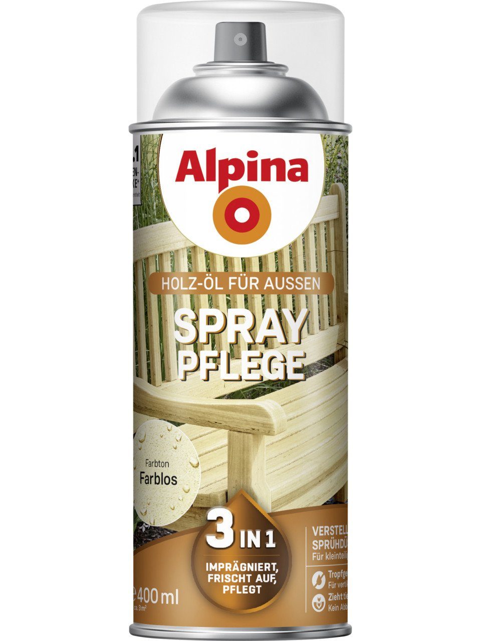Alpina Hartholzöl Alpina Spray-Pflege 0,4 L farblos
