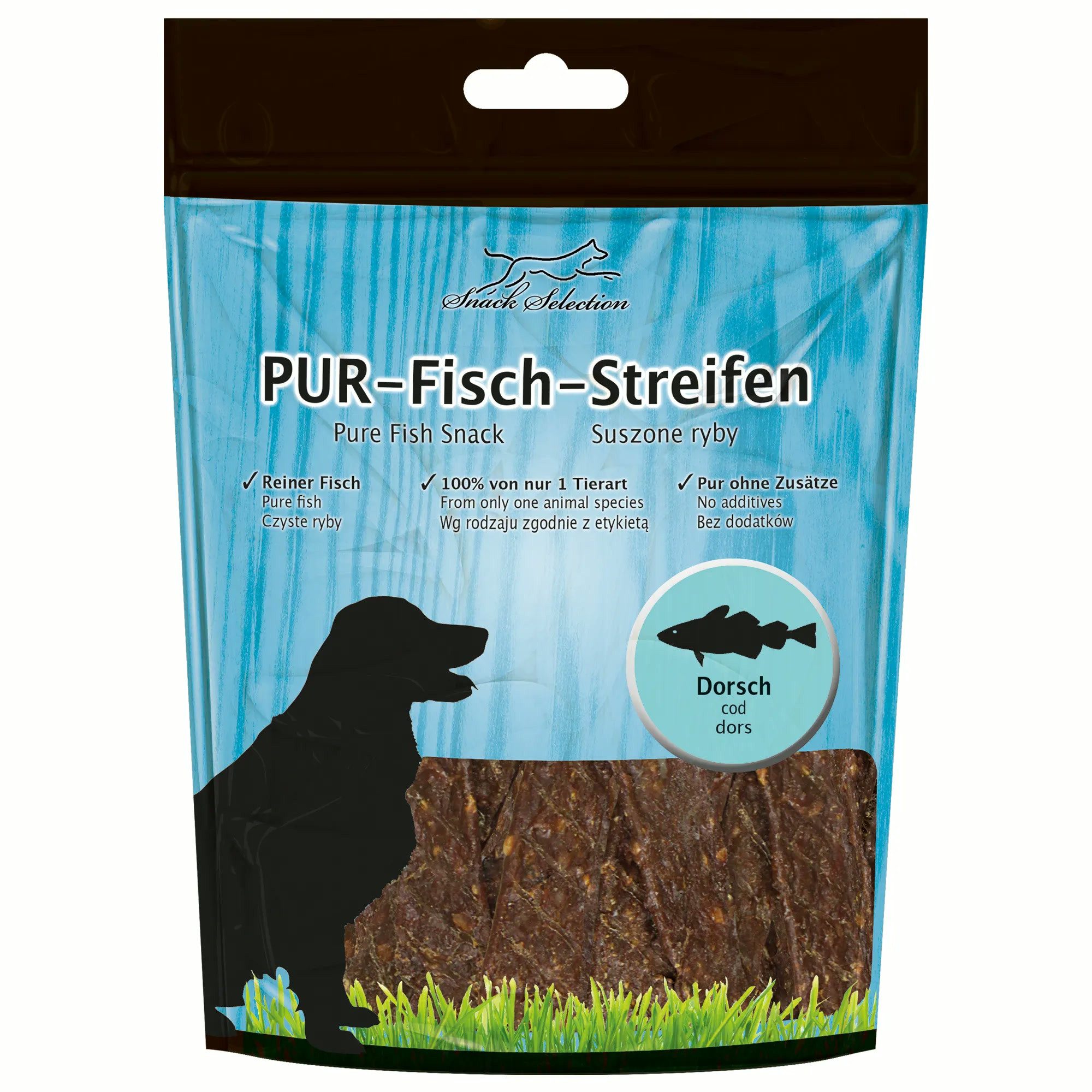 Greenhound PUR Fisch Streifen Dorsch Dorsch, Kausnack für: Hunde, 100% Fisch