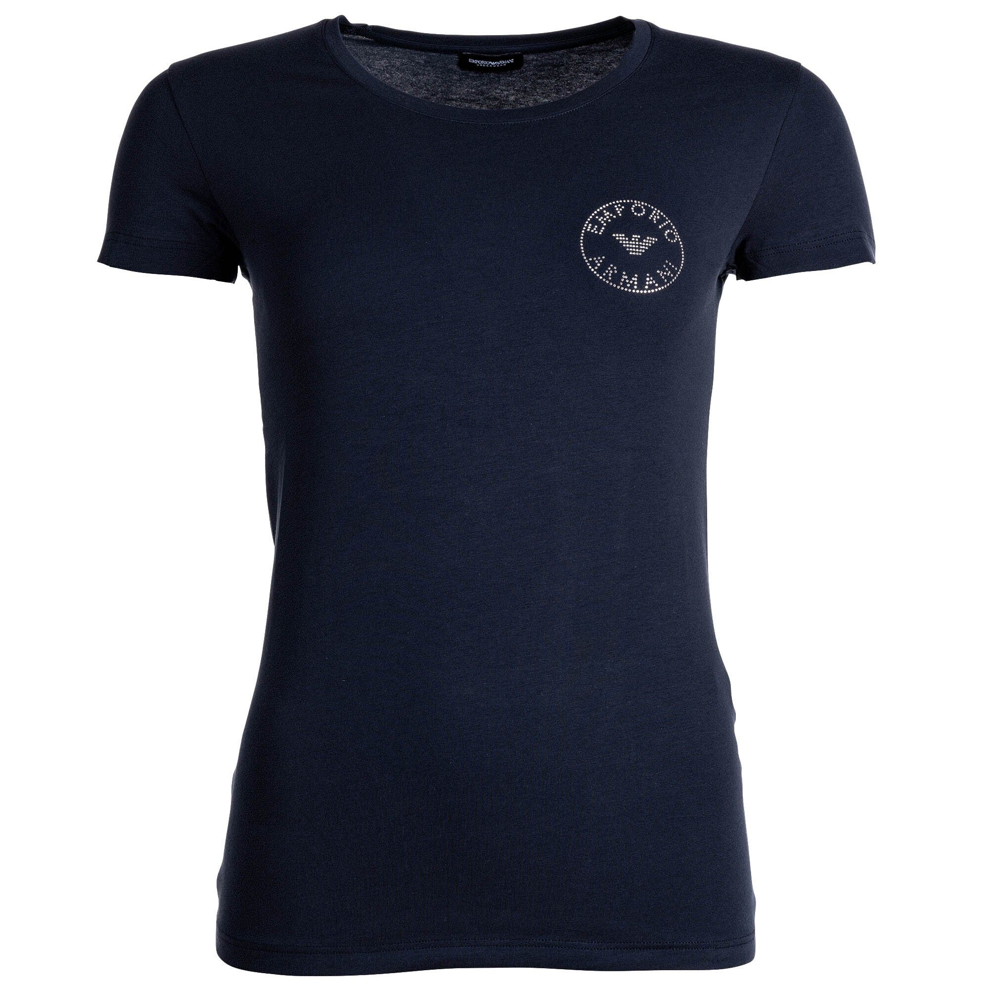 Emporio Armani T-Shirt Damen T-Shirt - ESSENTIAL STUDS LOGO, Rundhals