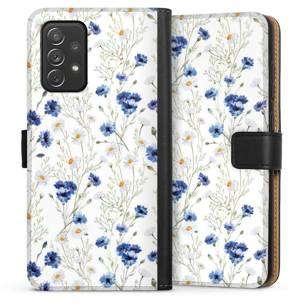 DeinDesign Handyhülle Muster Blume Blumen Flower Pattern 6, Samsung Galaxy A72 Hülle Flip Case Klapphülle Handytasche Leder
