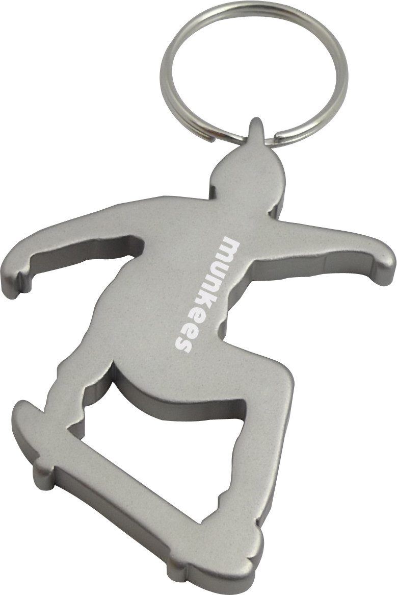 Munkees Flaschenöffner Flaschenöffner im Skateboarder-Design, Aluminium, Sport-Motiv (Packung, 1-tlg), Skateboarder-Motiv, Flaschenöffner, Aluminium