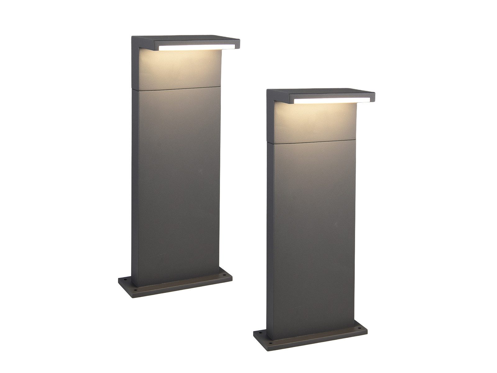 TRIO Leuchten LED Pollerleuchte 2er SET zur Reihenschaltung, Höhe 50cm, Lichttemperatur einstellbar, LED fest integriert, Warmweiß, Neutralweiß, Außen-Leuchten zur Garten Wegbeleuchtung, besonders wetterfest