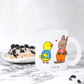 Mr. & Mrs. Panda Teeglas Ostern Freundschaft - Transparent - Geschenk, Ostereier, Tasse mit He, Premium Glas, Liebevolles Design
