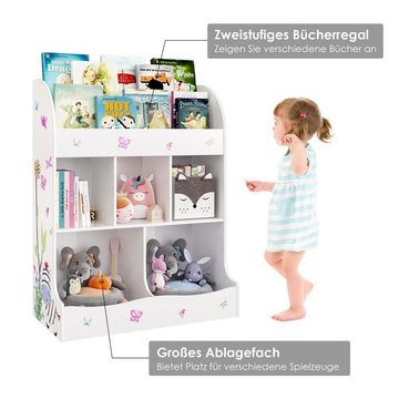 HOMECHO Bücherregal, Kinderregal Spielzeugablage Organizer mit 5 Fächern