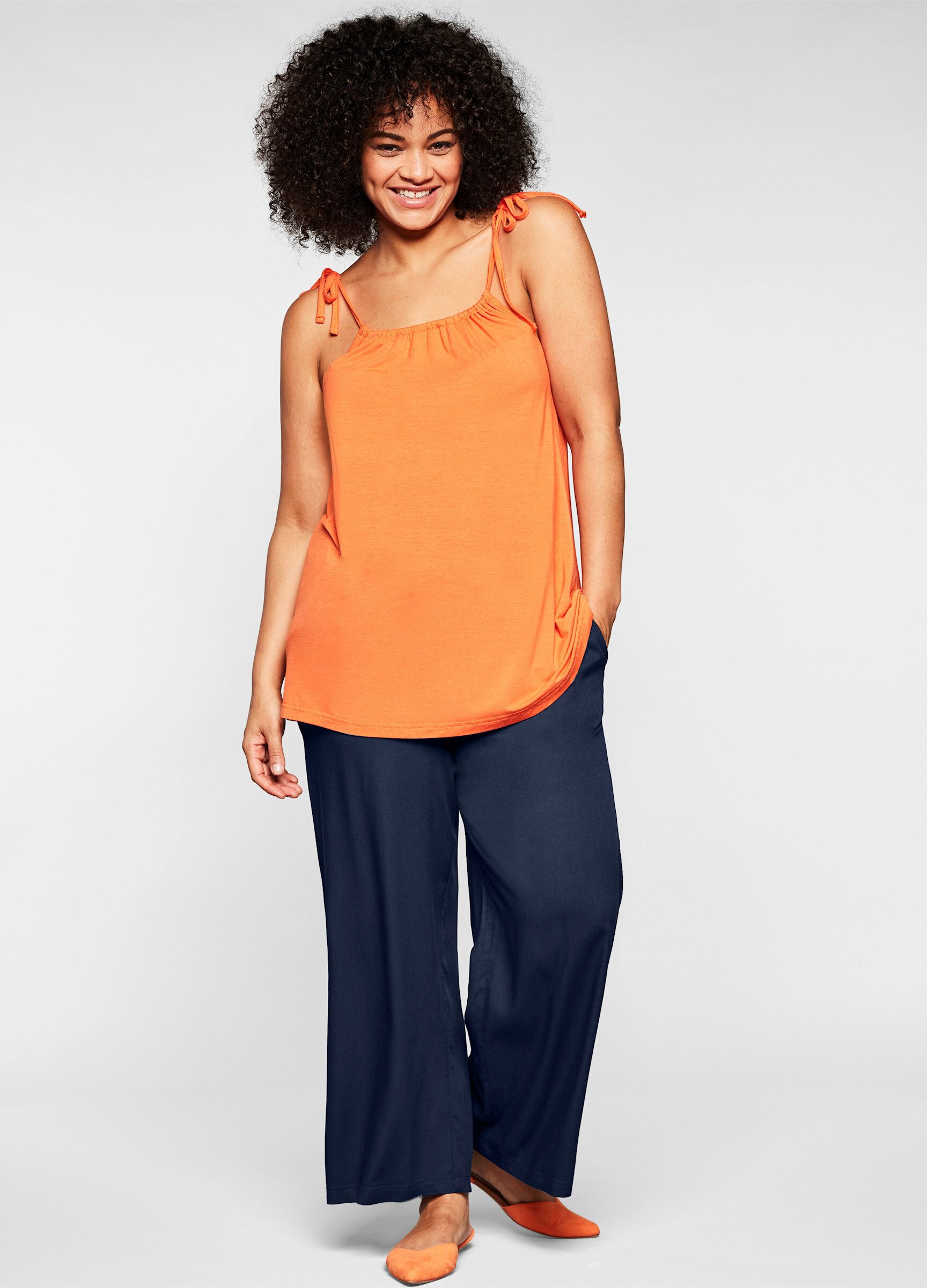 Sheego Jerseyhose Schlupfhose . mit Smokbund und Taschen günstig online kaufen