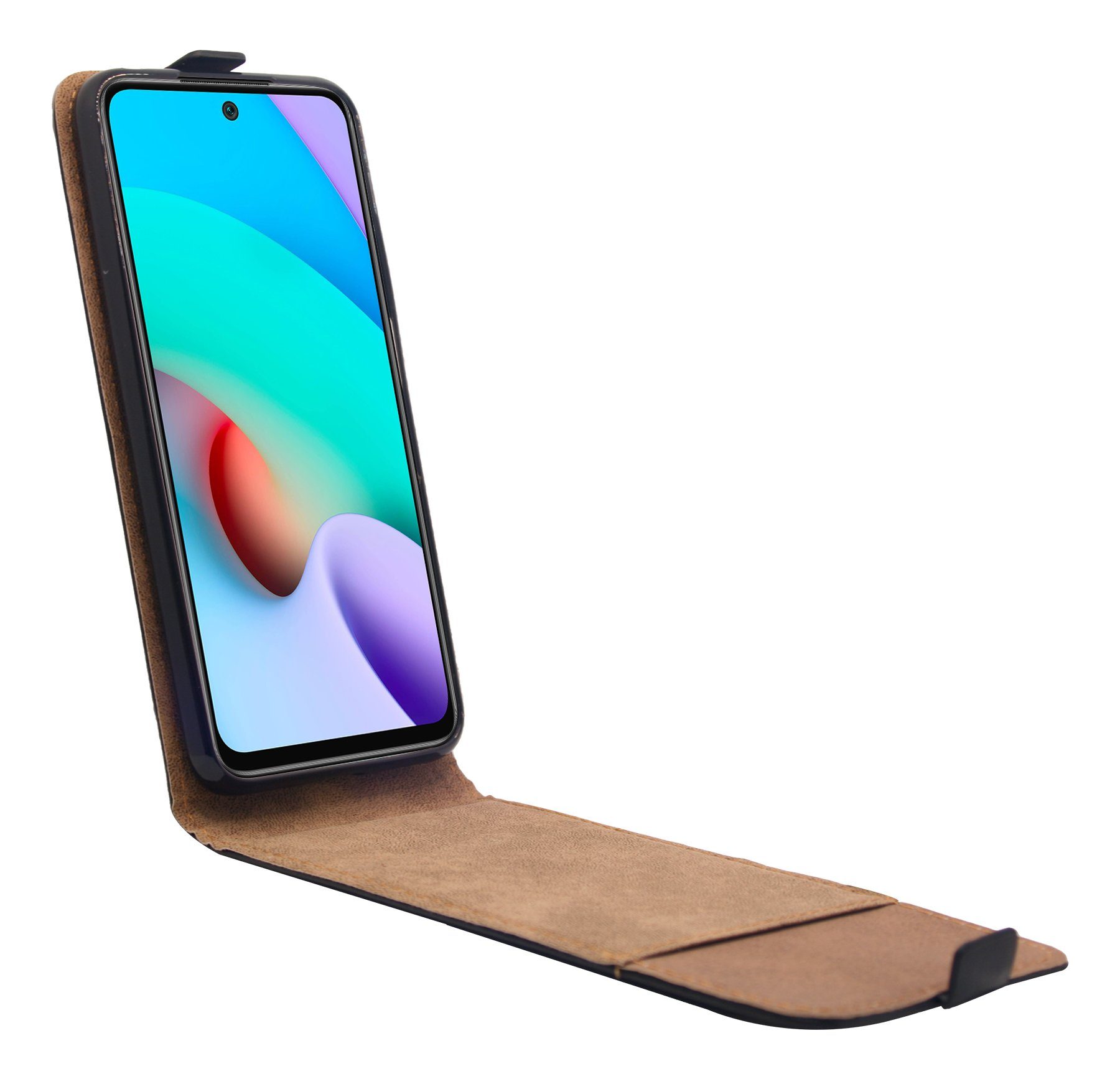 cofi1453 Flip Case für XIAOMI REDMI 11A Handy Tasche vertikal aufklappbar Schwarz