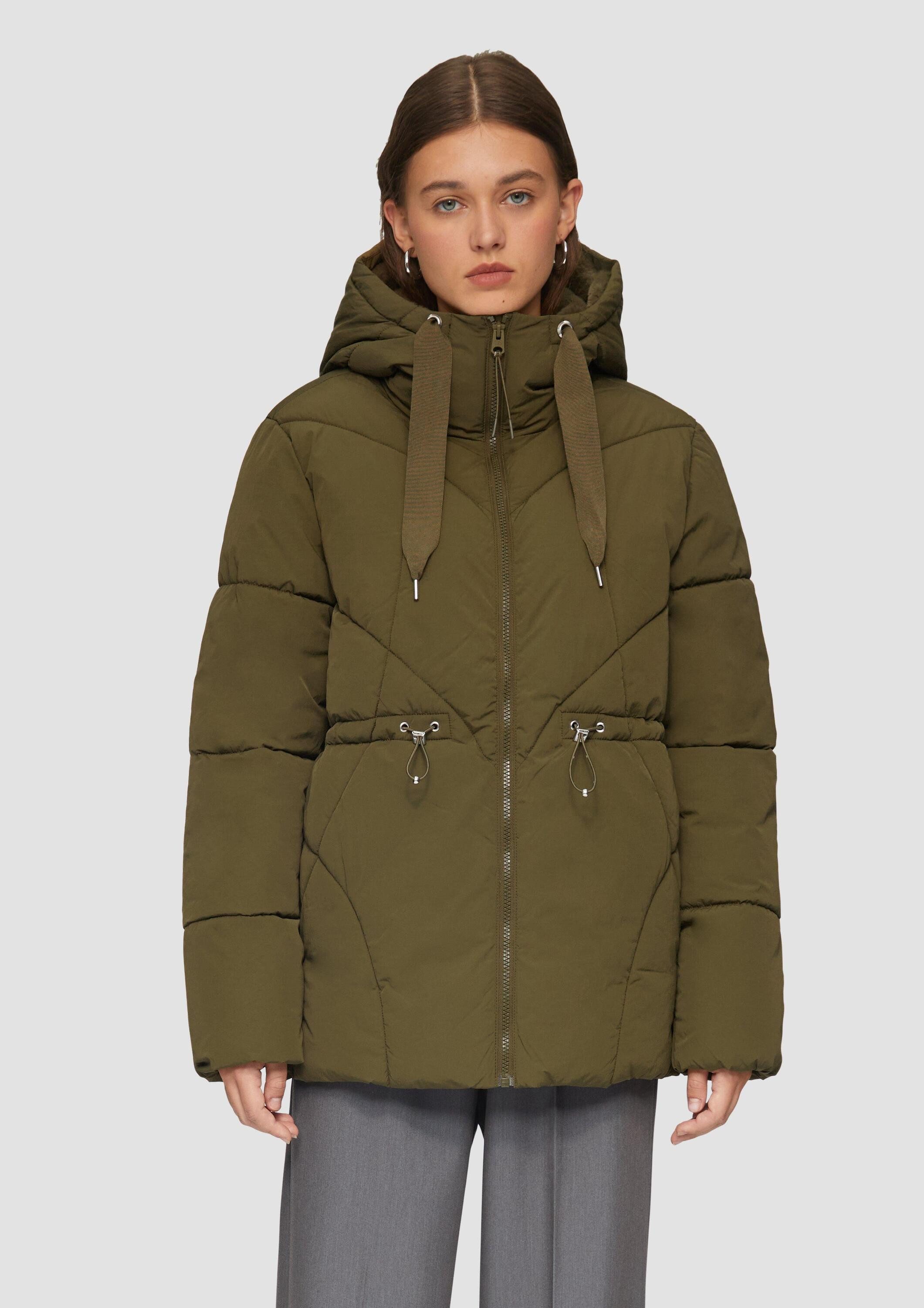 QS Winterjacke Outdoor-Jacke Wattierte Jacke mit verstellbarem Gummizug günstig online kaufen