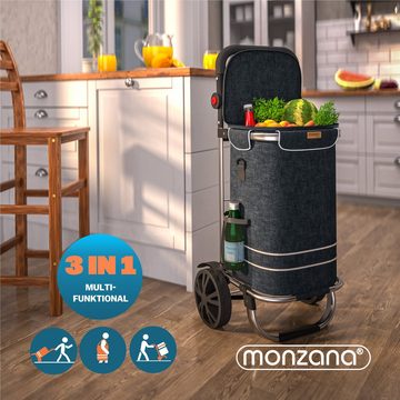 monzana Einkaufstrolley, 2in1 56L bis 50 kg klappbar abnehmbare Tasche Handwagen Einkaufswagen