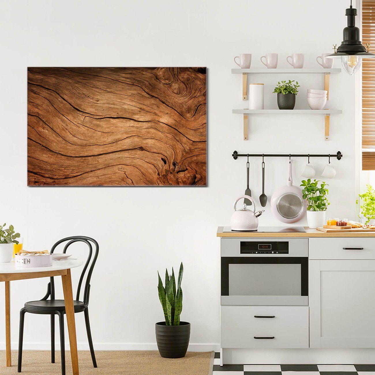 banjado Magnettafel Glas Trockenes Holz, (gehärtetes Glas, 4 Magnete inklusive)