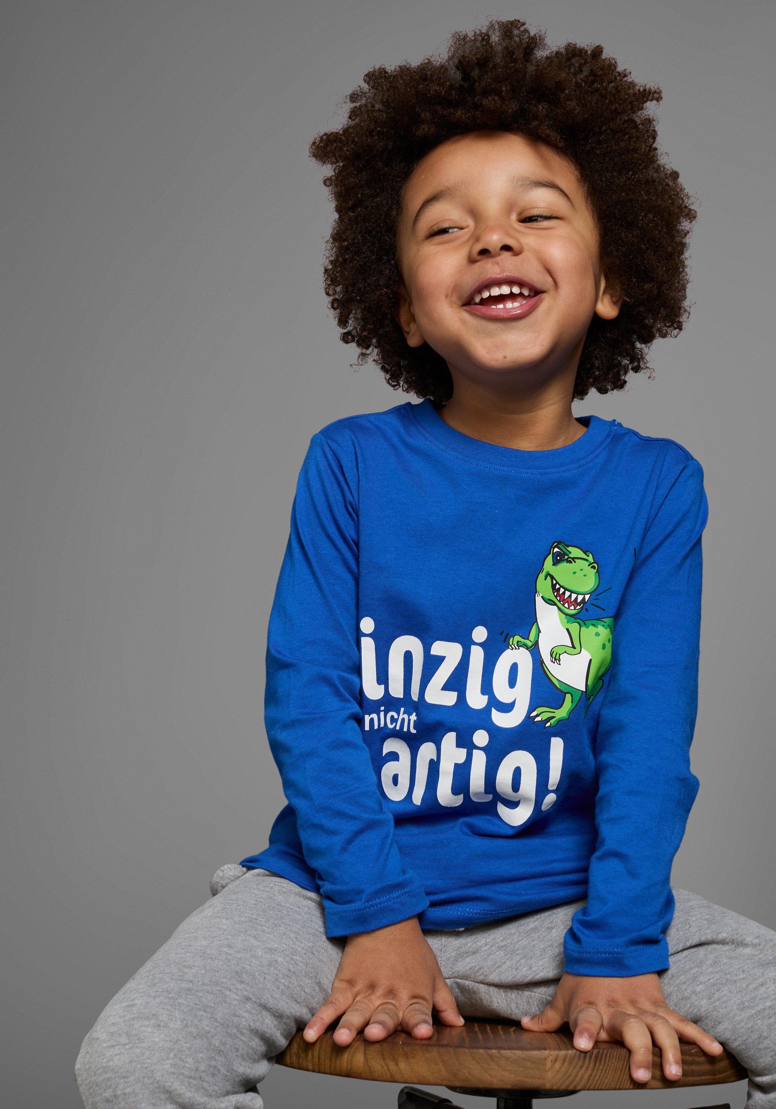 KIDSWORLD Langarmshirt EINZIG NICHT ARTG! Langarm, Basic-Passform, bedruckt, Rundhalsausschnitt