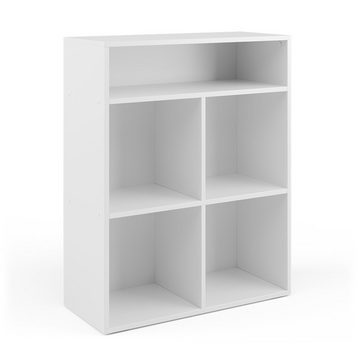 Vicco Regal Standregal Bücherregal Weiß mit 4 Faltboxen