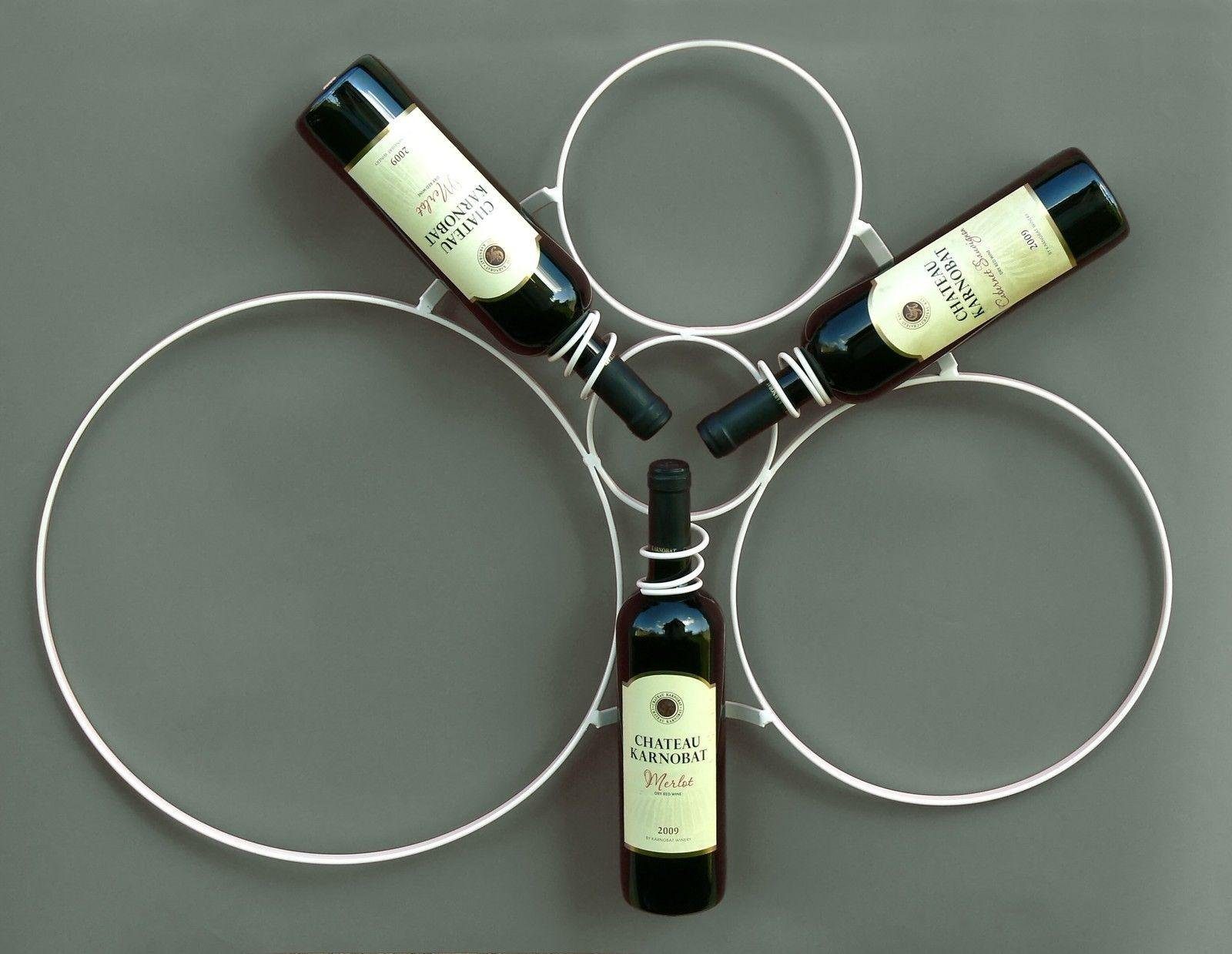 Weinregal "White Mystery" Flaschenständer Metall 80 cm Flaschenhalter Wandregal