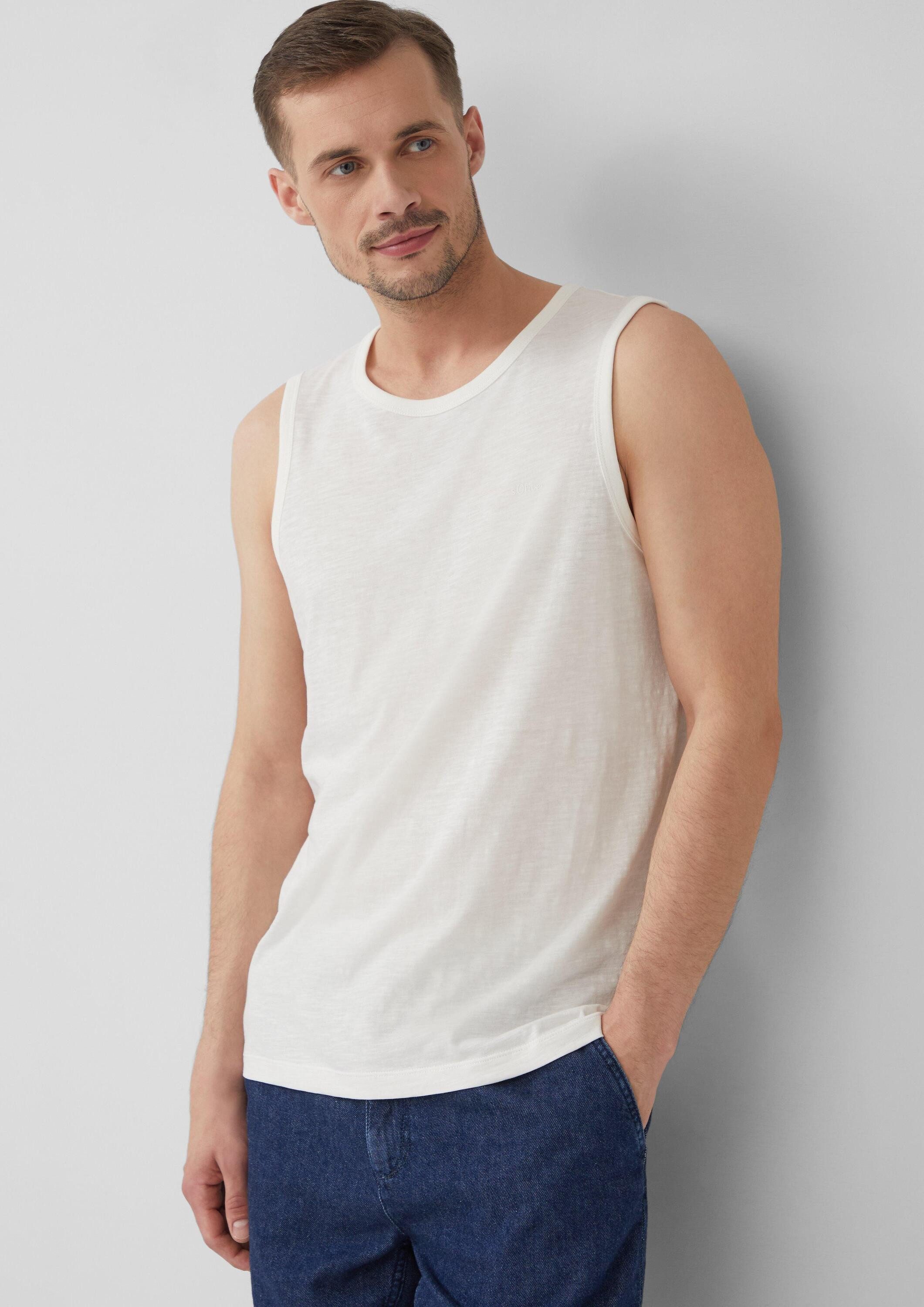 s.Oliver Muskelshirt T-Shirt Baumwoll-Tanktop mit Flammgarnstruktur günstig online kaufen