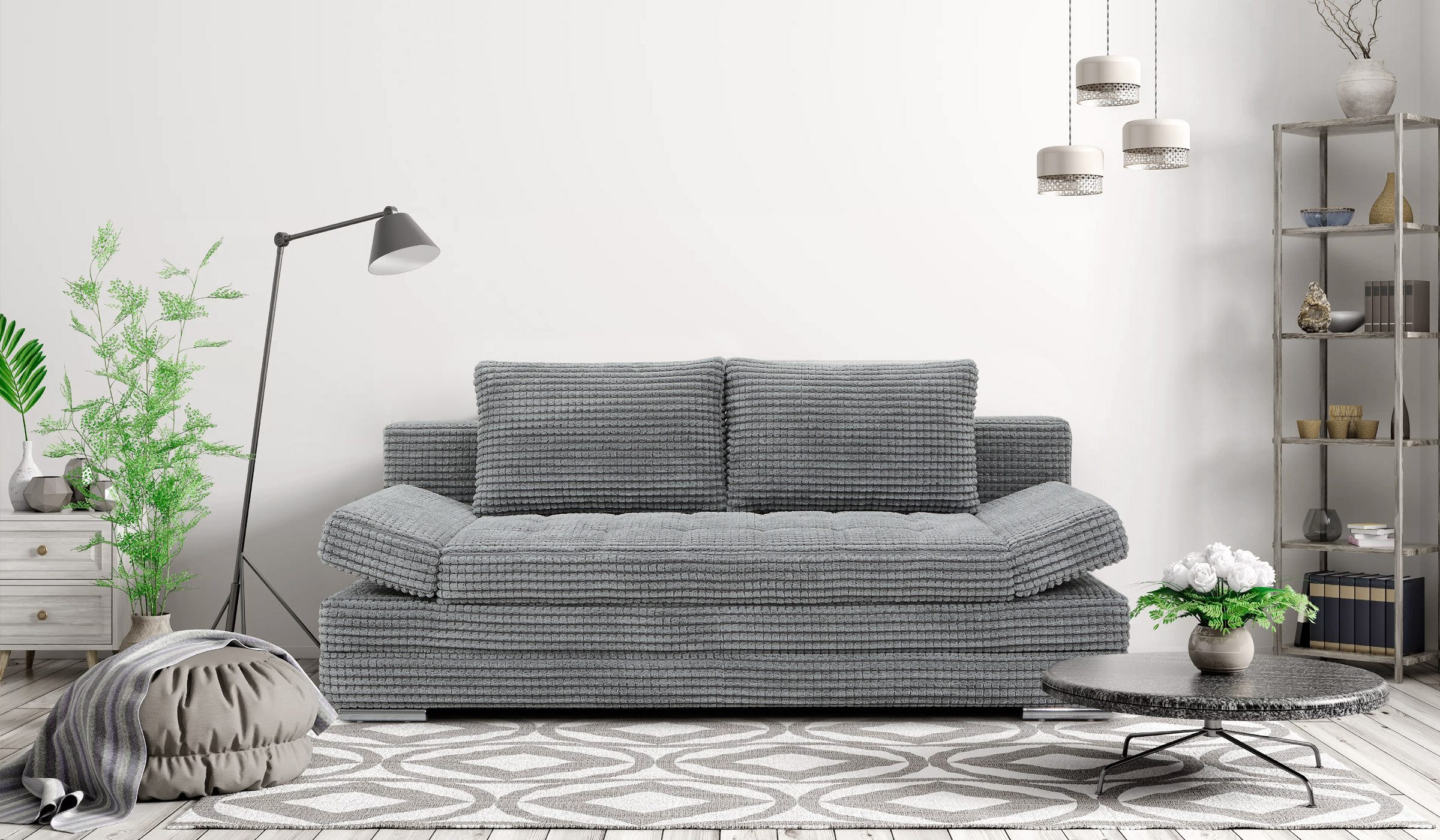 Hygger Möbelhaus Schlafsofa „Barni" Sofa mit Bettfunktion und Bettkasten, I günstig online kaufen