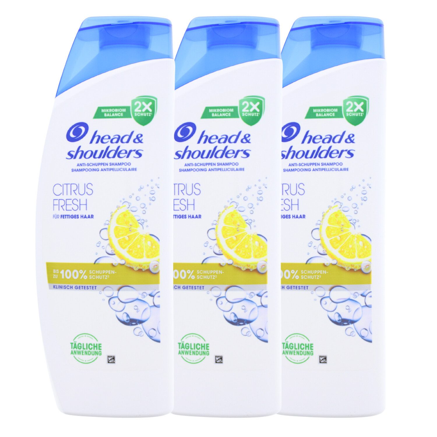 Head & Shoulders Haarshampoo 3x Head & Shoulders Citrus Fresh Anti Schuppen Shampoo Für Fettiges Ha