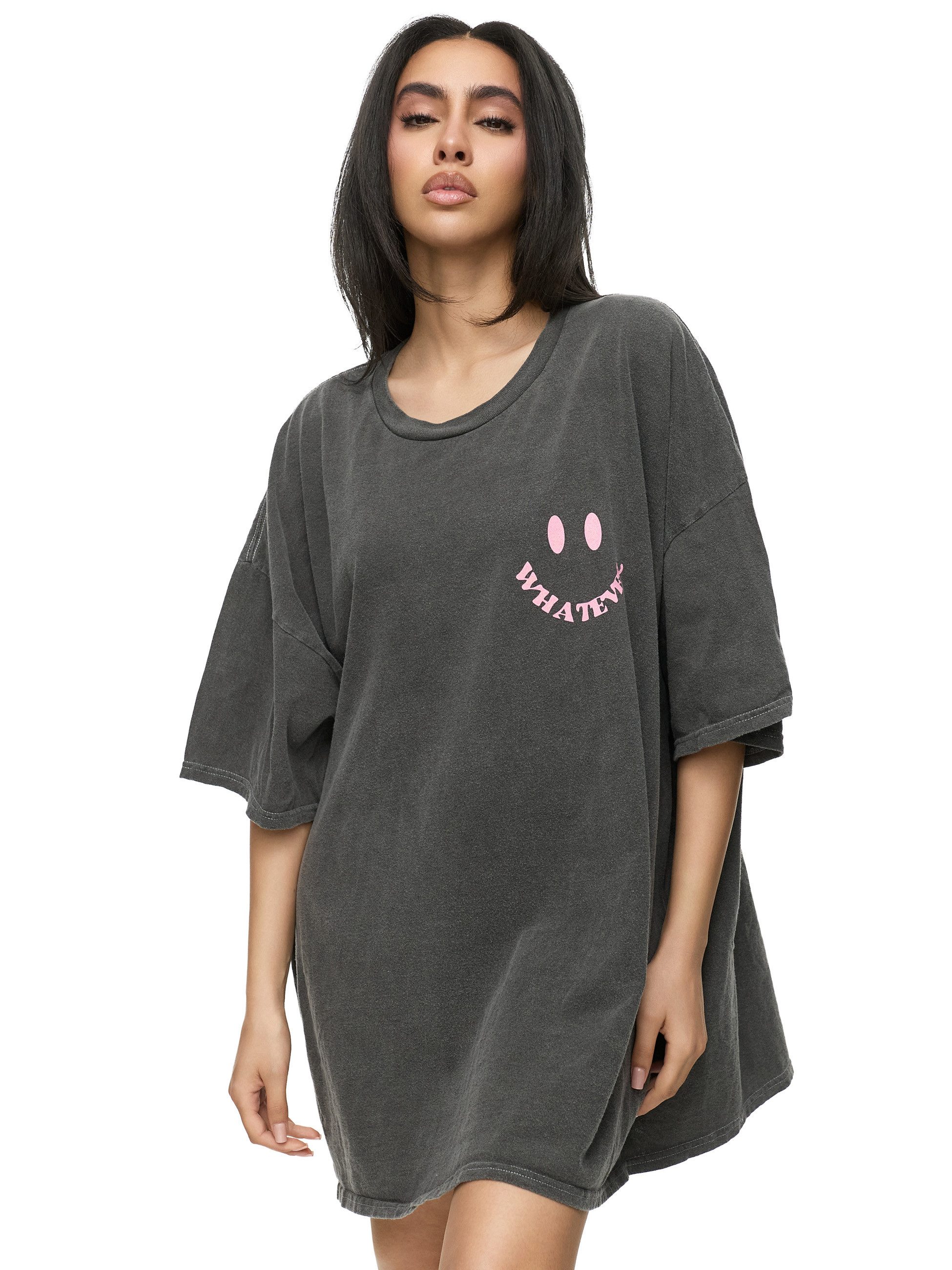 Worldclassca T-Shirt Worldclassca Oversized Print WHATEVER Vintage T-Shirt günstig online kaufen