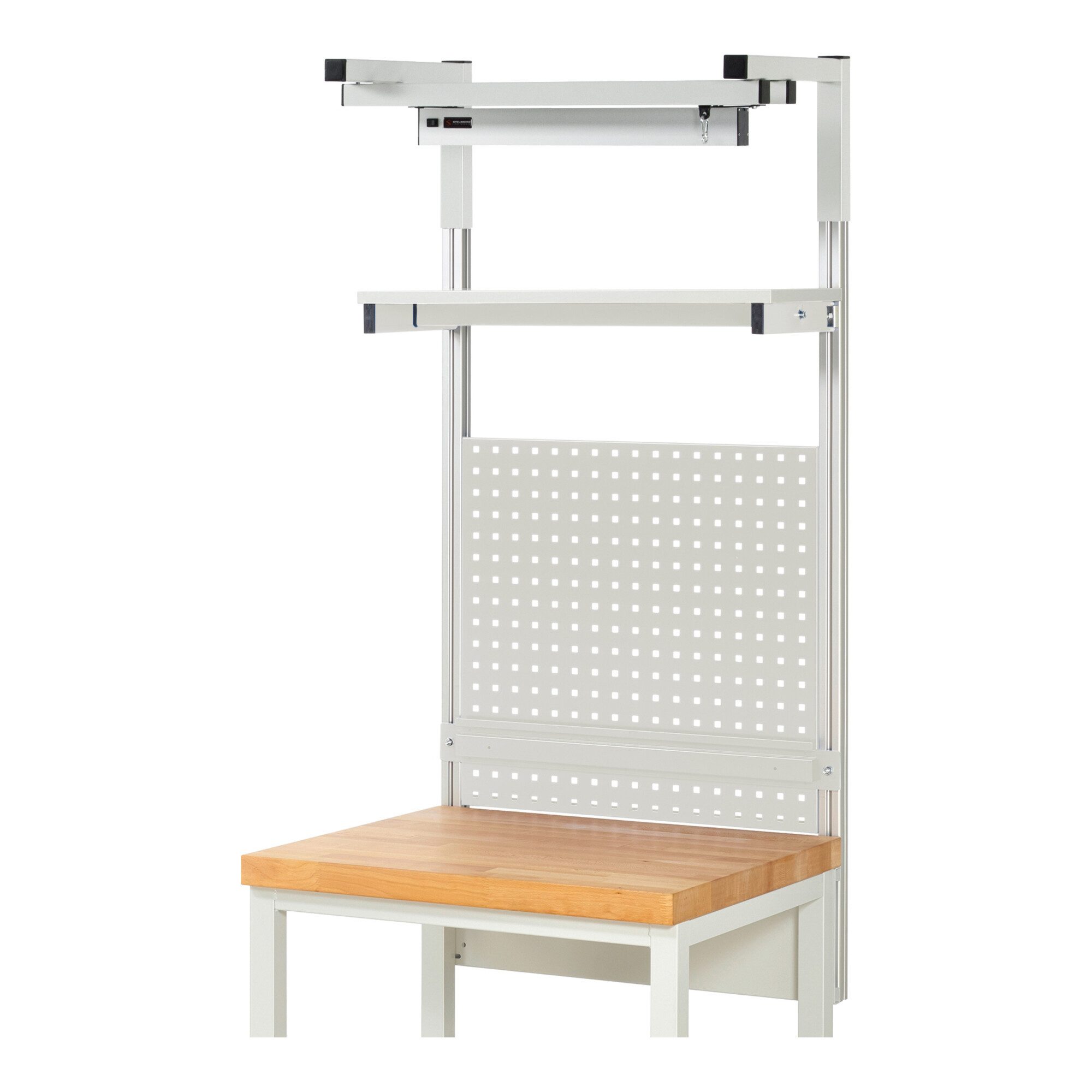 RAU Werkbank Rau System-Aufbau Komplettset 04, für Produktbreite 750 mm, RAL7035/RA