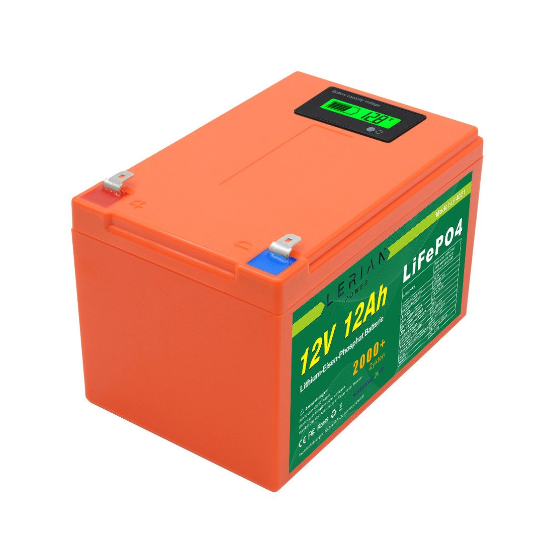 LERIAN POWER LiFePO4 Akku 12V 12Ah 15A LFP Batterie für Camping Boot Solar Akku