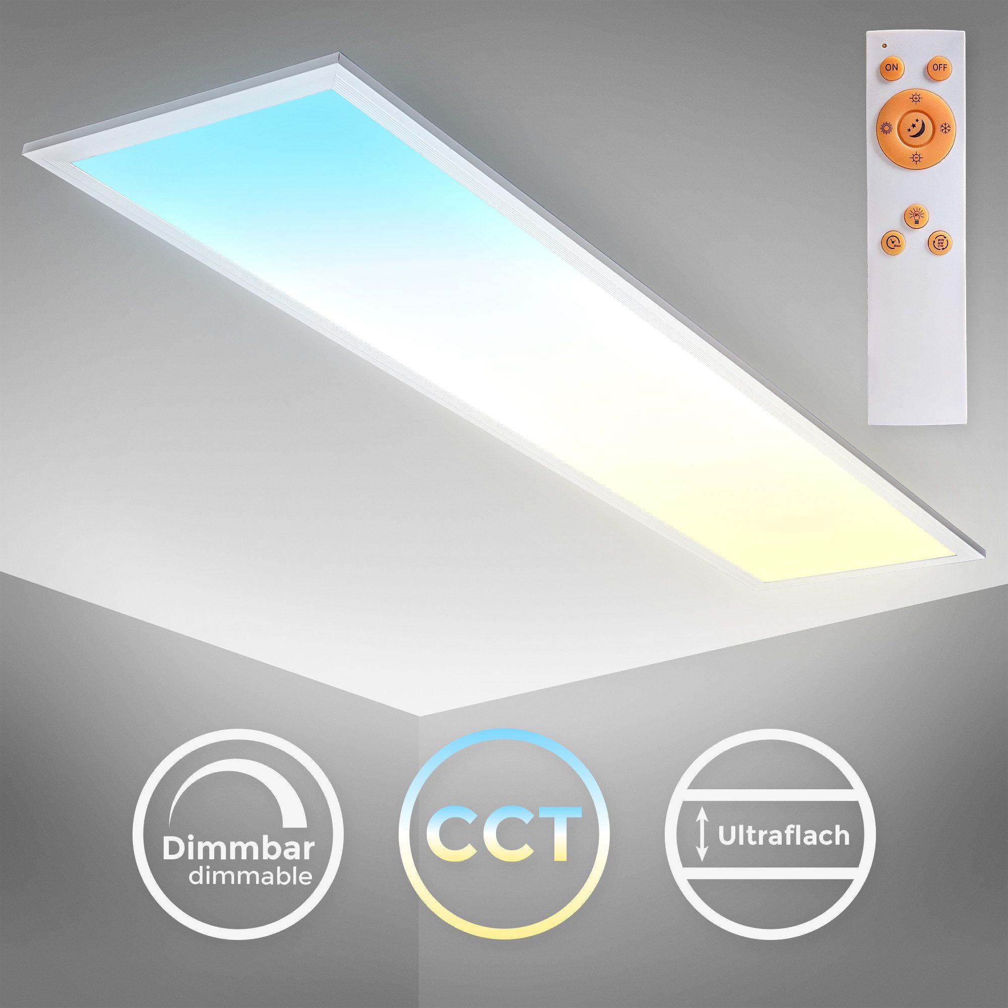 B.K.Licht Deckenleuchte LED Panel 100x25cm dimmbar 24 Watt 2200 Lumen ultra günstig online kaufen