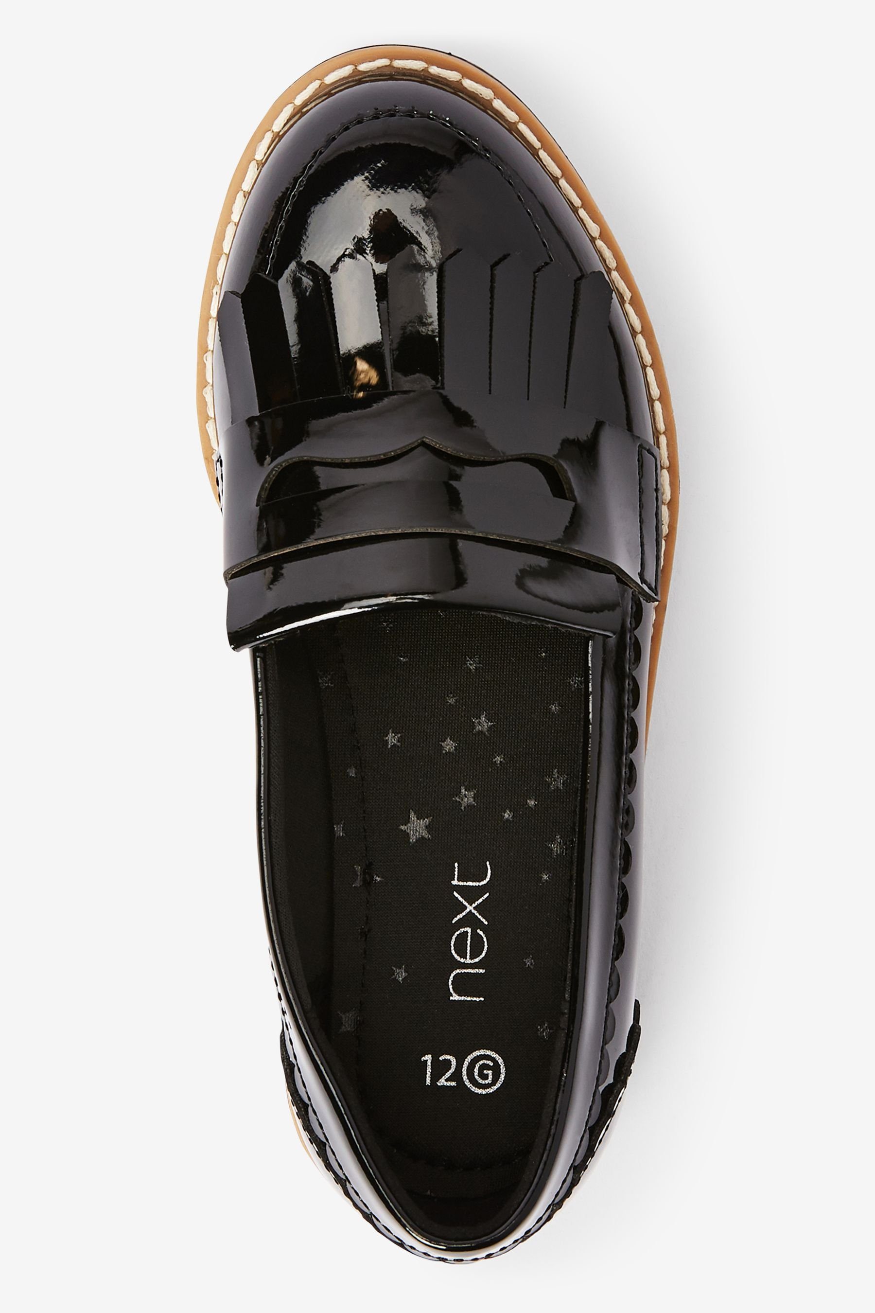 die Loafer für Black Next mit Loafer Patent Schule Quaste (1-tlg)