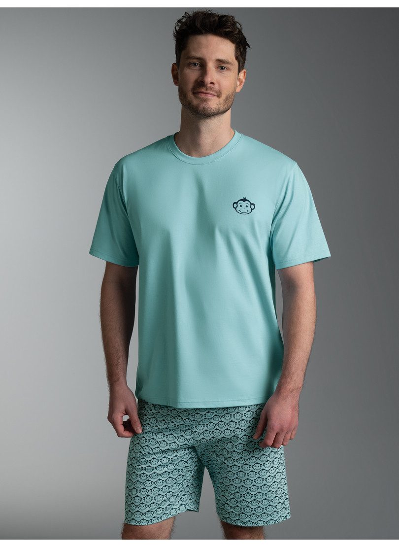 Trigema Schlafanzug TRIGEMA Pyjama mit Print-Motiv "Äffchen" (1 tlg)