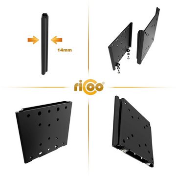RICOO F0311 TV-Wandhalterung, (bis 32 Zoll, flach curved Fernseher Monitor Wand Halterung universal VESA 100 x 100)