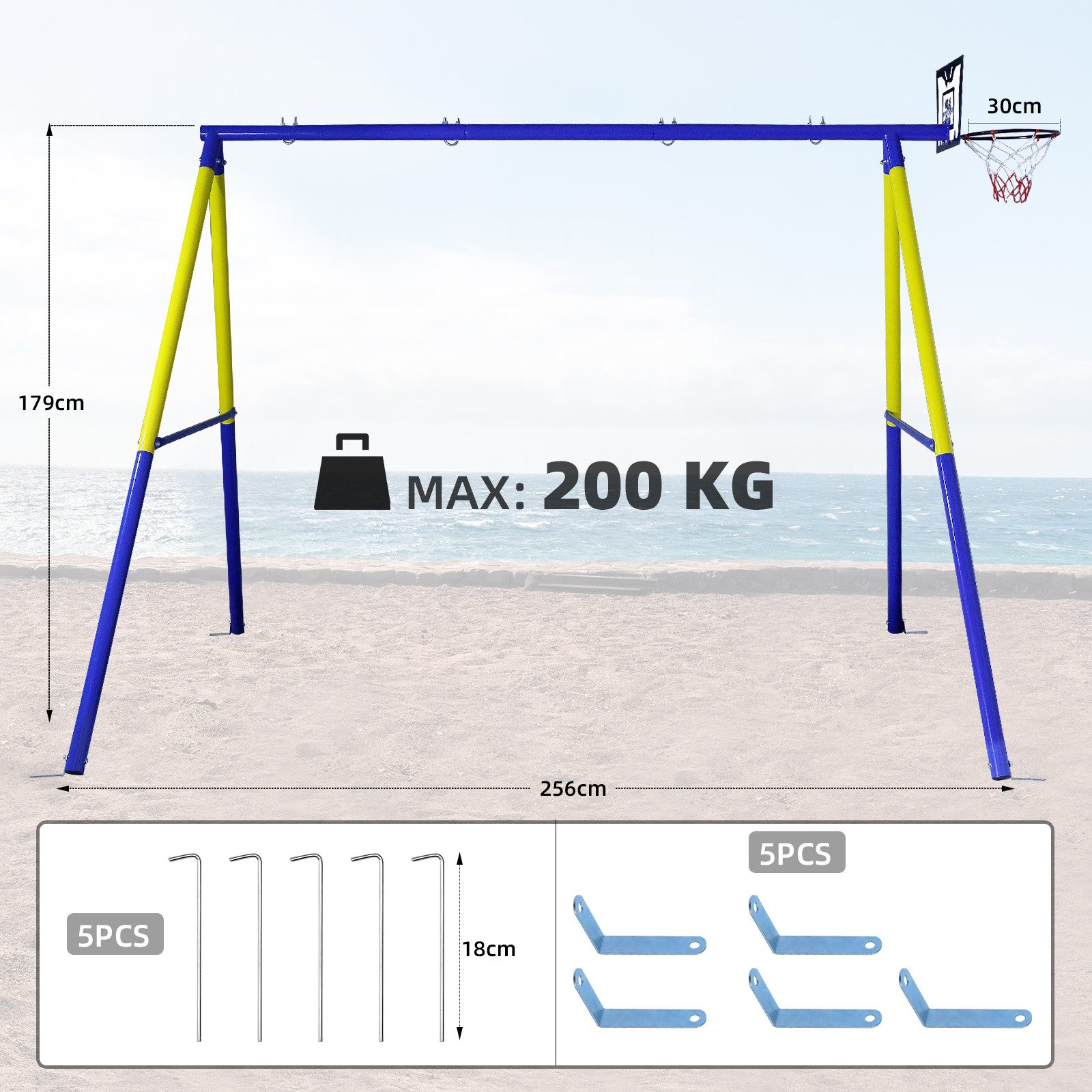 CCLIFE Doppelschaukel Schaukelgestell Outdoor 200 kg günstig online kaufen