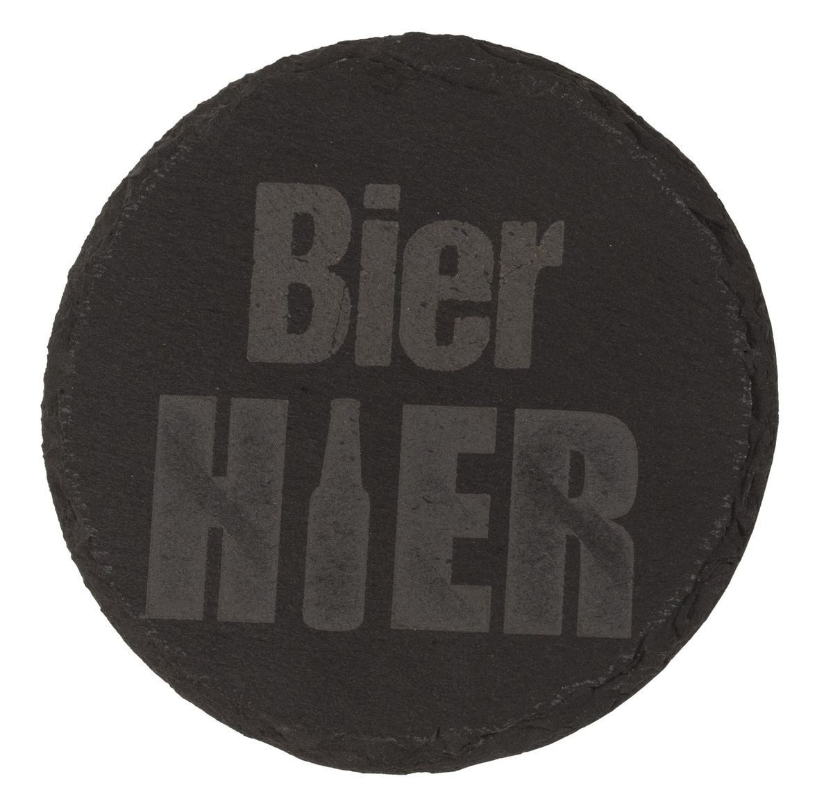 OOTB Bierdeckel Untersetzer Schiefer Gravur lustige Sprüche 10 cm, Schiefer, Gravur