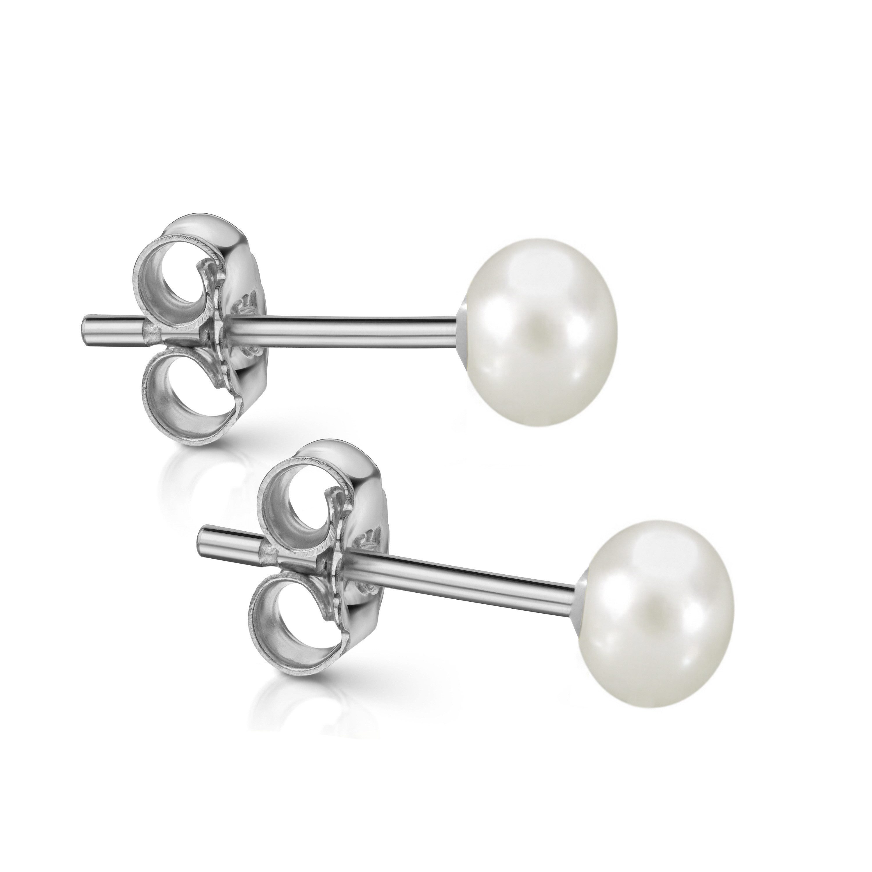 Firetti Paar Ohrstecker Schmuck Geschenk Silber 925 Ohrschmuck Ohrringe, Made in Germany - mit Süßwasserzuchtperle