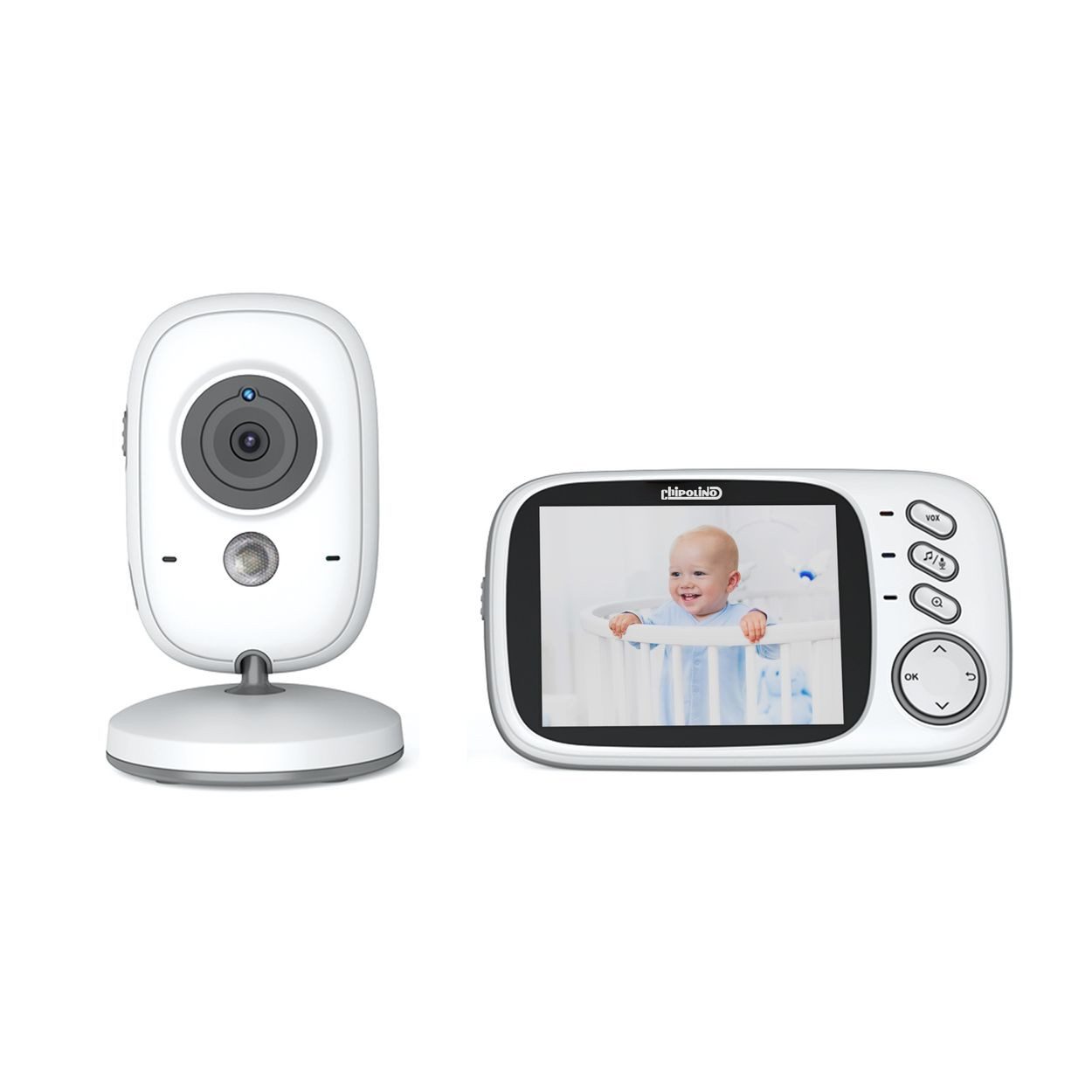 Chipolino Video-Babyphone Babyphone Polaris+ Kamera 3,2", IPS LCD Display Temperatursensor Alarm