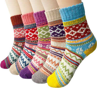 Alster Herz М'які шкарпеточки 5 Paar Damen М'які шкарпеточки Warme Шкарпетки для дому, kuschelig bunt, A0494 warme Шкарпетки für Winter