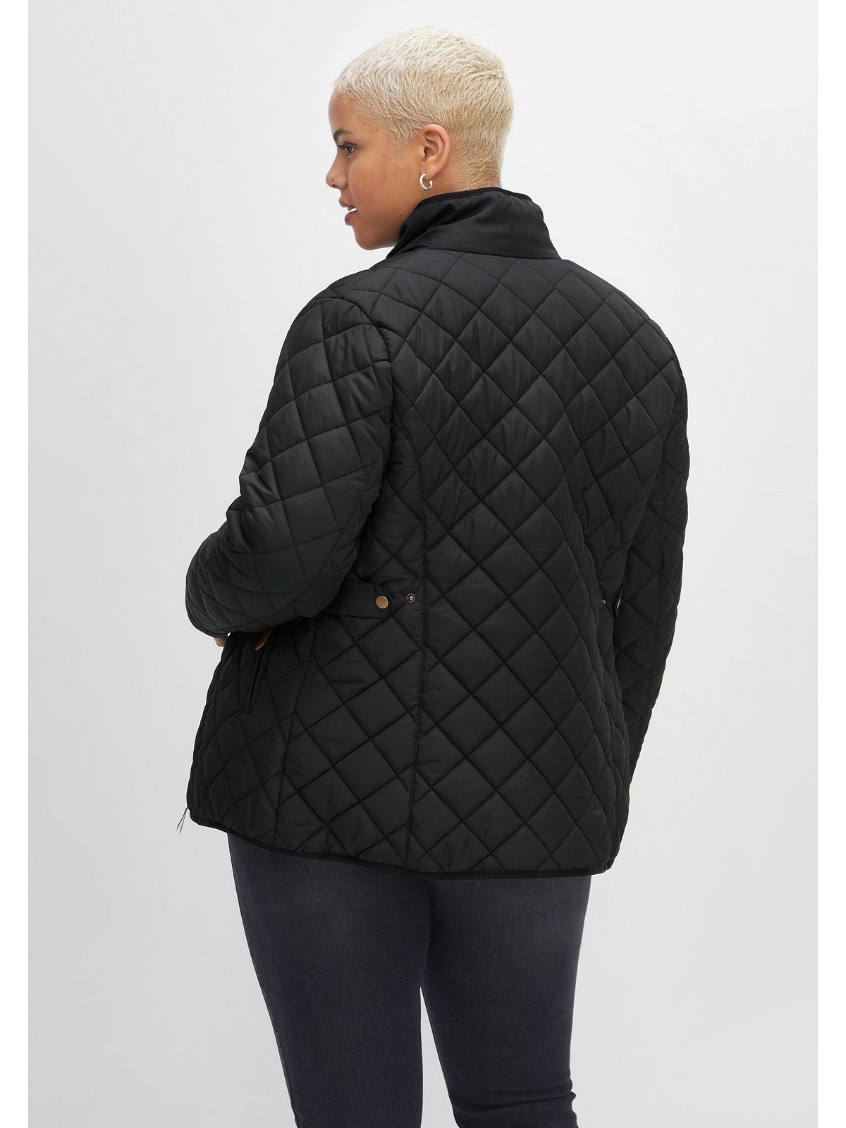 Sheego Steppjacke Große Material aus schwarz wasserabweisendem Größen