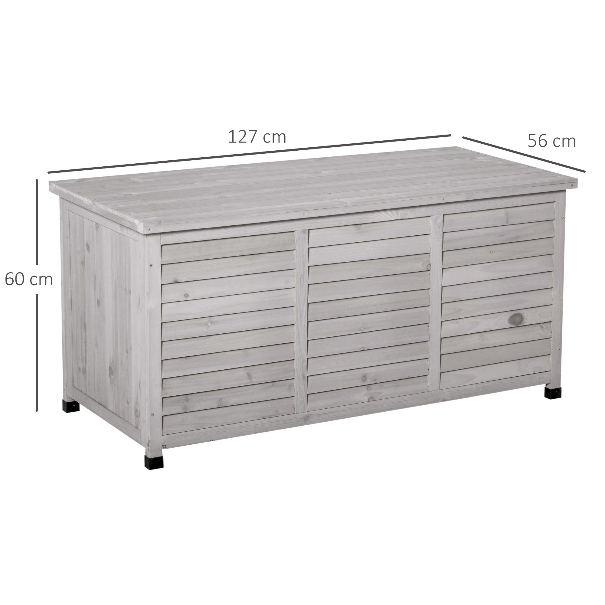 Outsunny Geräteschrank Aufbewahrungsbox, Gartentruhe, wetterbeständig (Kissenbox, 1-St., Gartenbox) für Garten, Balkon, Hellgrau