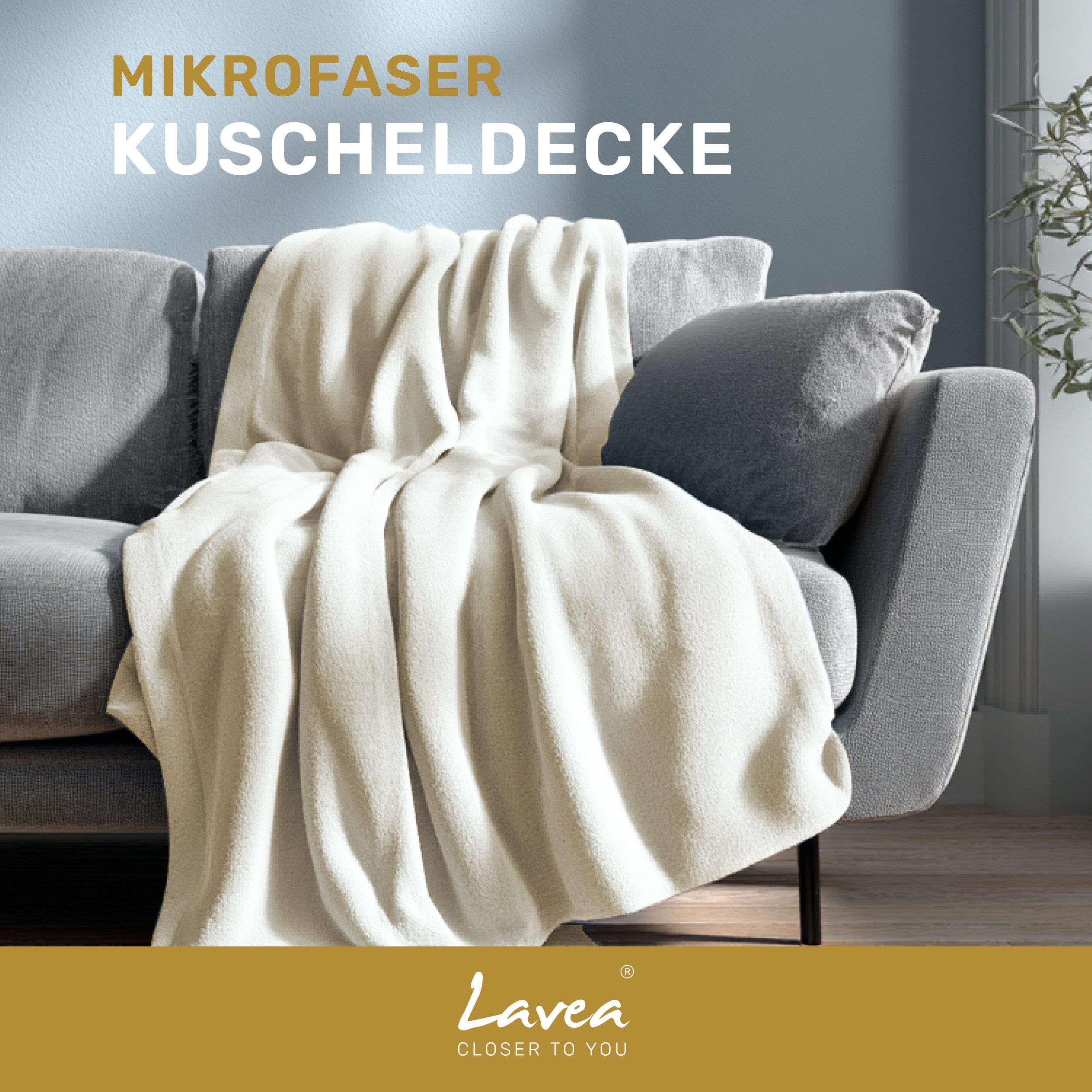 Wohndecke Kuscheldecke, Fleecedecke, Wolldecke flauschig und weich, Lavea, Sofadecke, Atmungsaktiv & Hautfreundlich, Decke