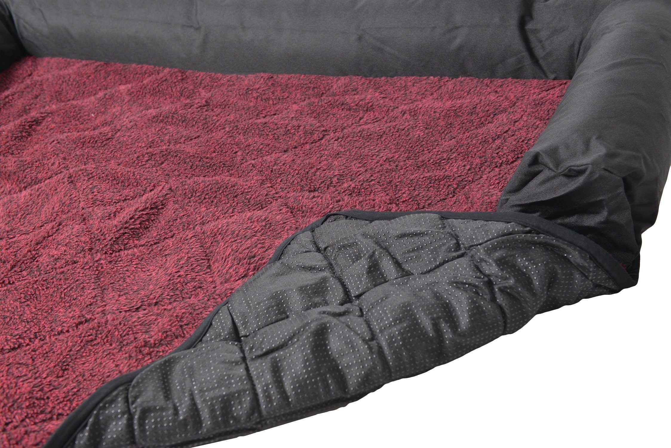 RAIKOU Hundematte Hundebett mit Lehne Waschbares Hundekissen mit Sofaschutz Hundesofa, 100 % Polyester(Teddy-Fleece), Weiches Teddy-Fleece Abnehmbarer Bezug
