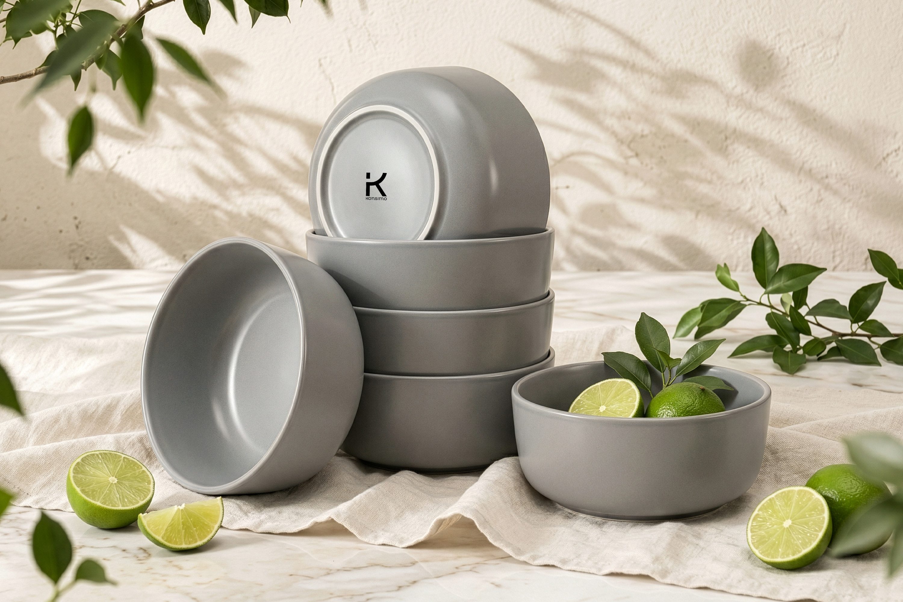 KONSIMO® Müslischale VICTO Schüssel-Set hergestellt in der EU, Steingut, (6-Personen Set, 6-tlg), spülmaschinengeeignet, mikrowellengeeignet, 6x Schale