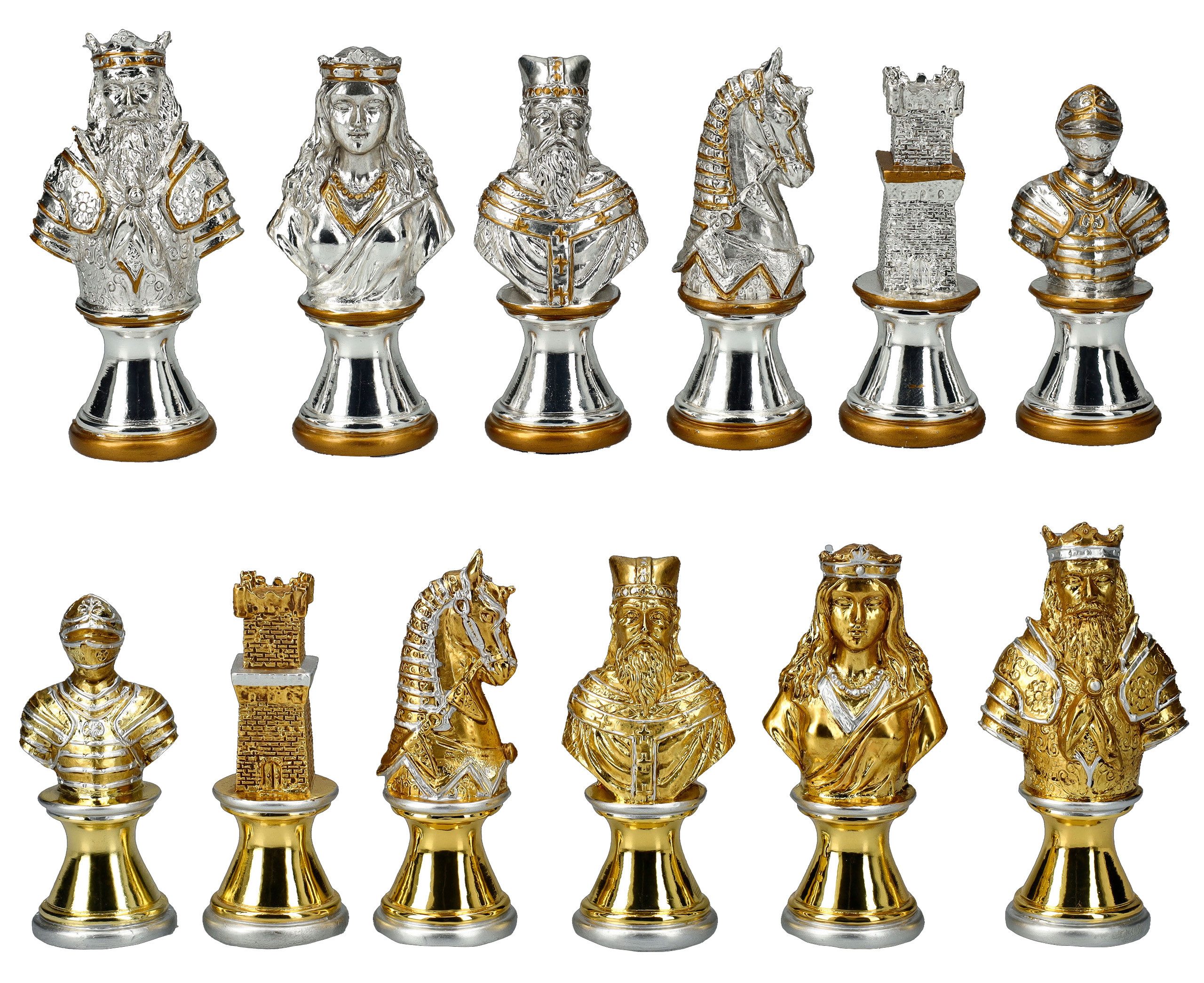 Spielesammlung Schachfiguren Set aus Zinn - Mittelalterliche Büsten - Veronese Schach