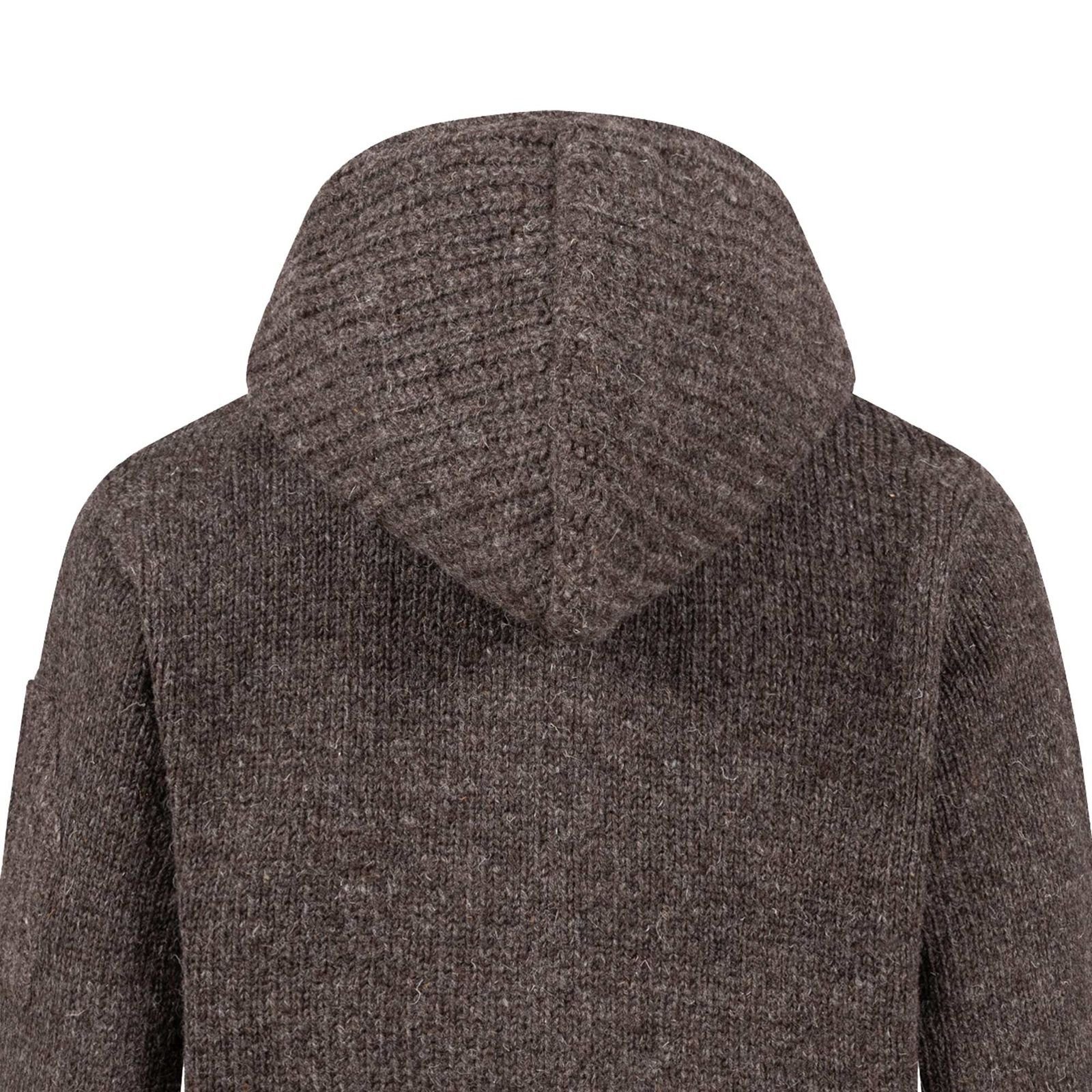 KUNST UND MAGIE Strickjacke Herren Strickjacke Schurwolle Klassich Nordisch +Kapuze