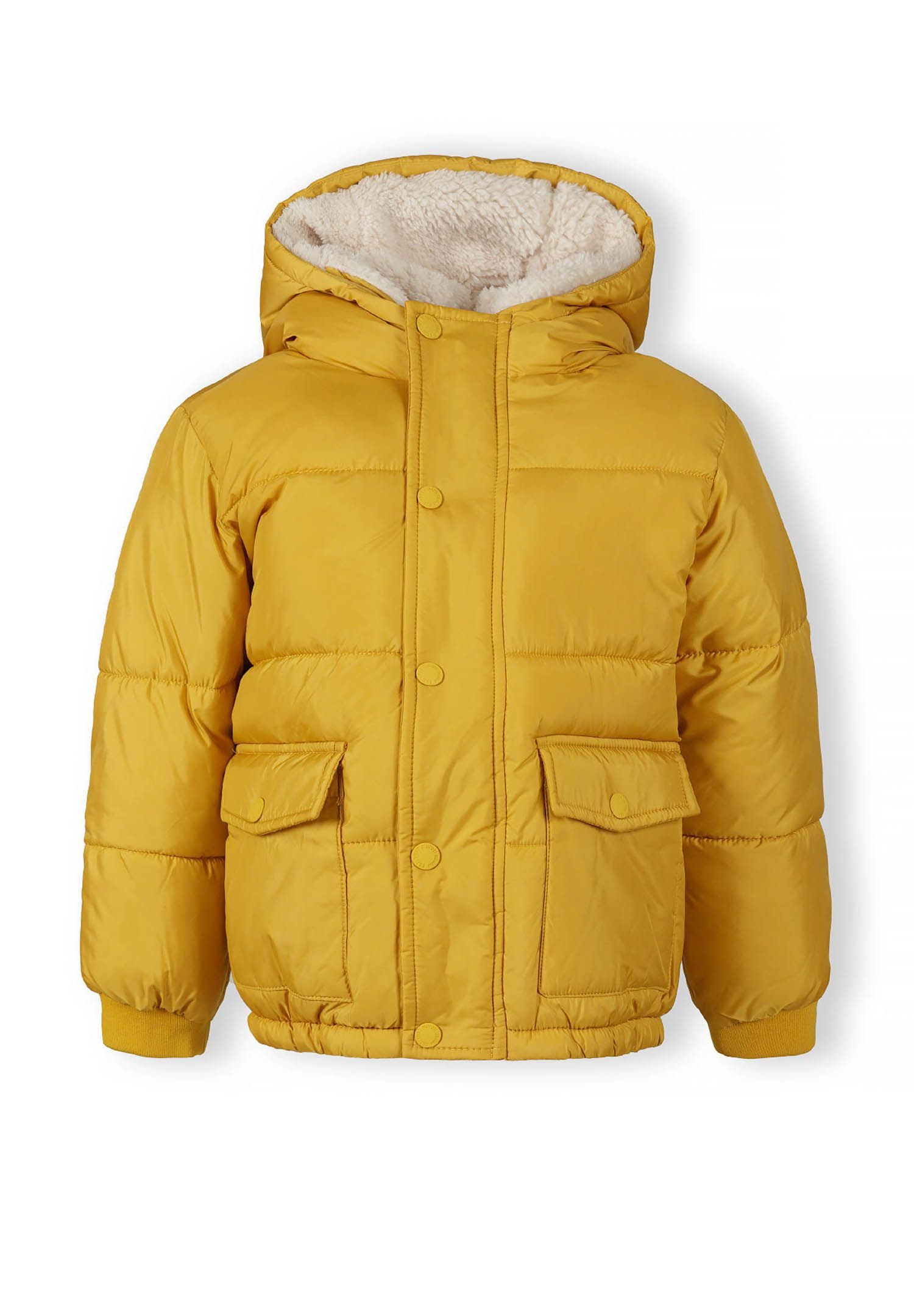MINOTI Winterjacke Steppjacke mit fester Kapuze (9m-8y) trendiger Aufnäher am Ärmel