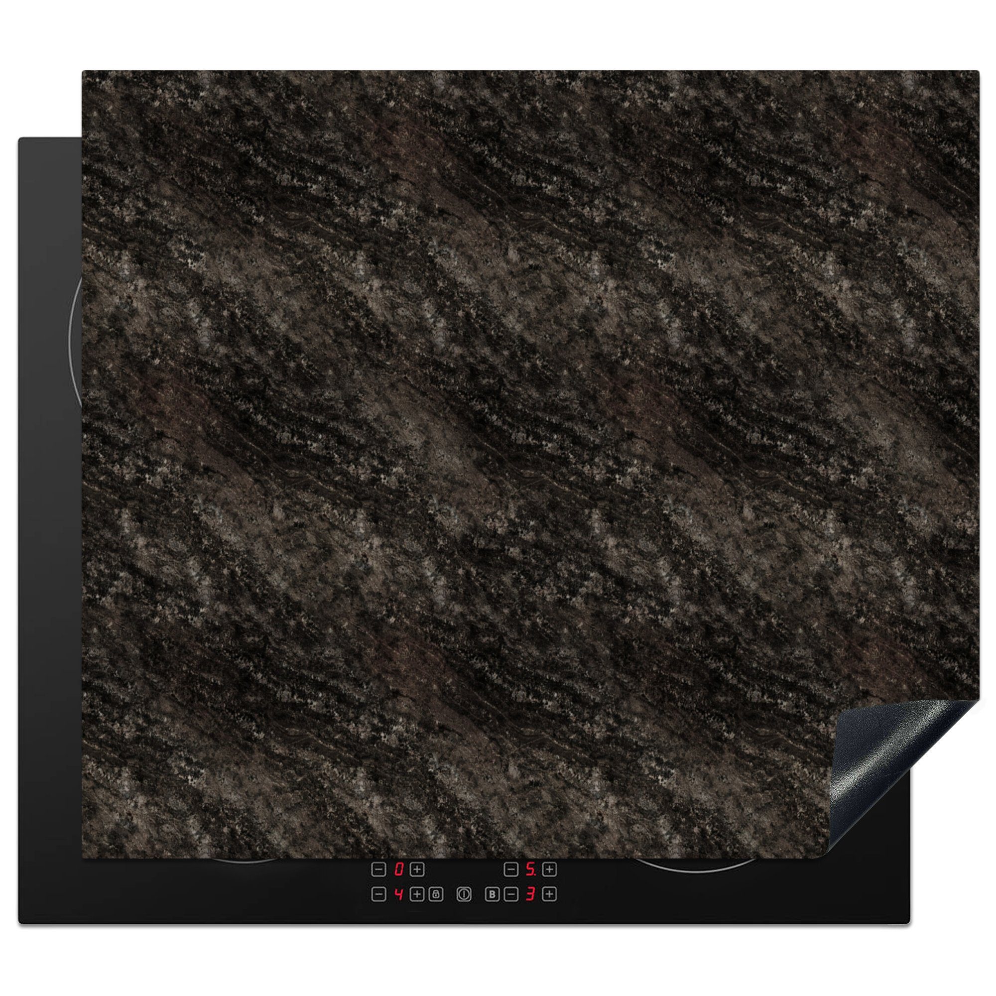 MuchoWow Herdblende-/Abdeckplatte Muster - Struktur - Granit, Vinyl, (1 tlg), 59x51 cm, Induktionsschutz, Induktionskochfeld, Ceranfeldabdeckung