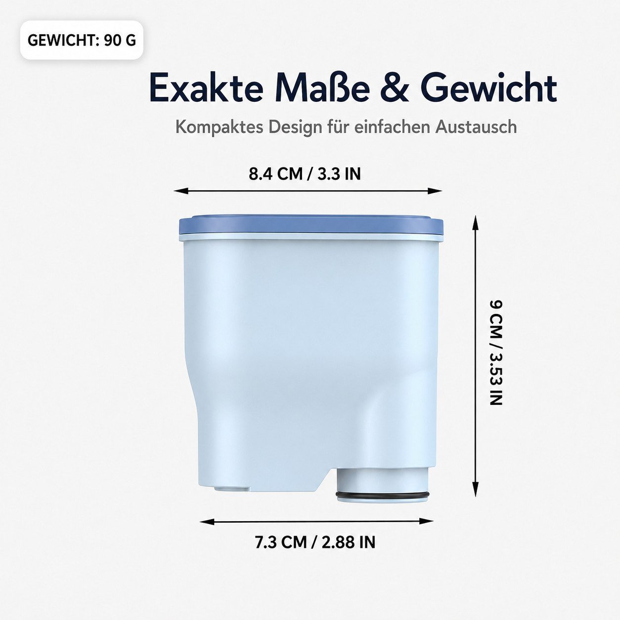 XEOOCE Korbfilter Wasserfilter, Kompatibel Mit CA6903, 4 Stück, Blau, Zubehör für Espressomaschine