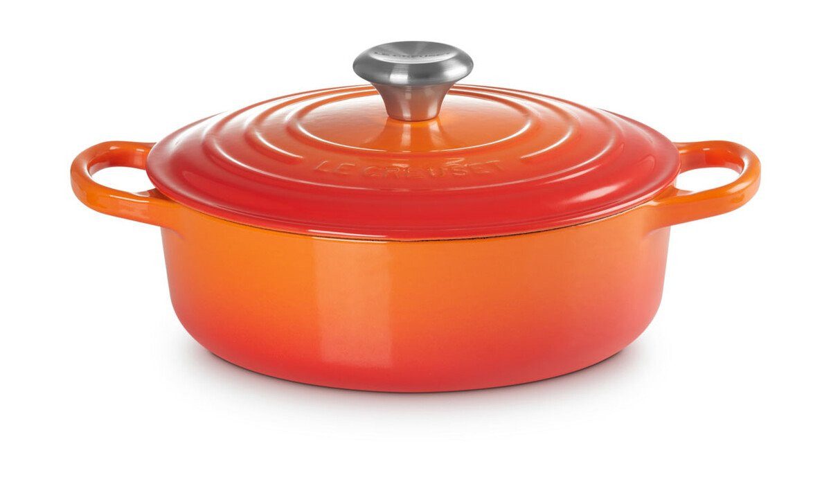 LE CREUSET Bräter Gourmet-Bräter mit Deckel 30 cm Signature Ofenrot